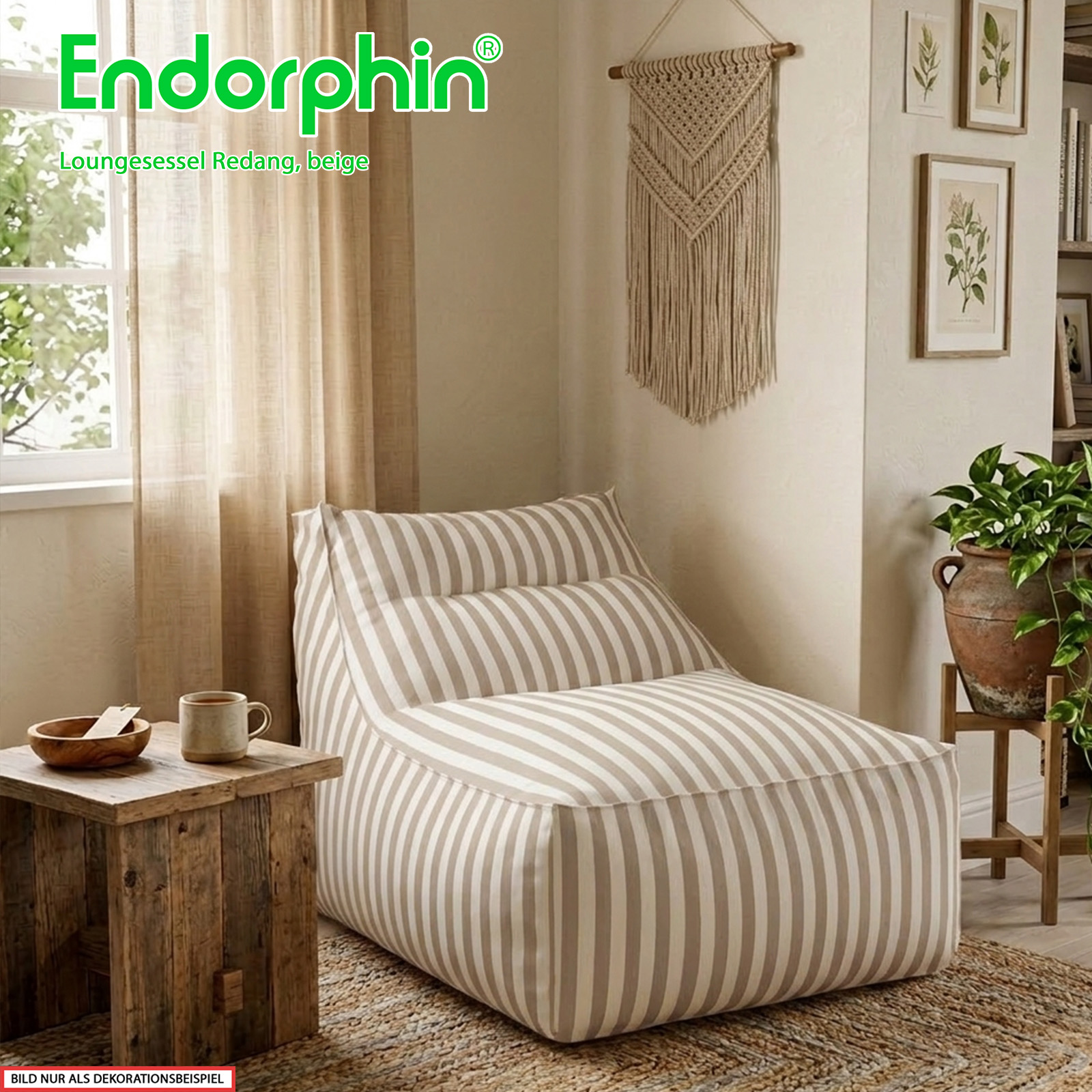 Endorphin Loungesessel Redang Beige, Gartenmöbel, Indoor Outdoor Möbel