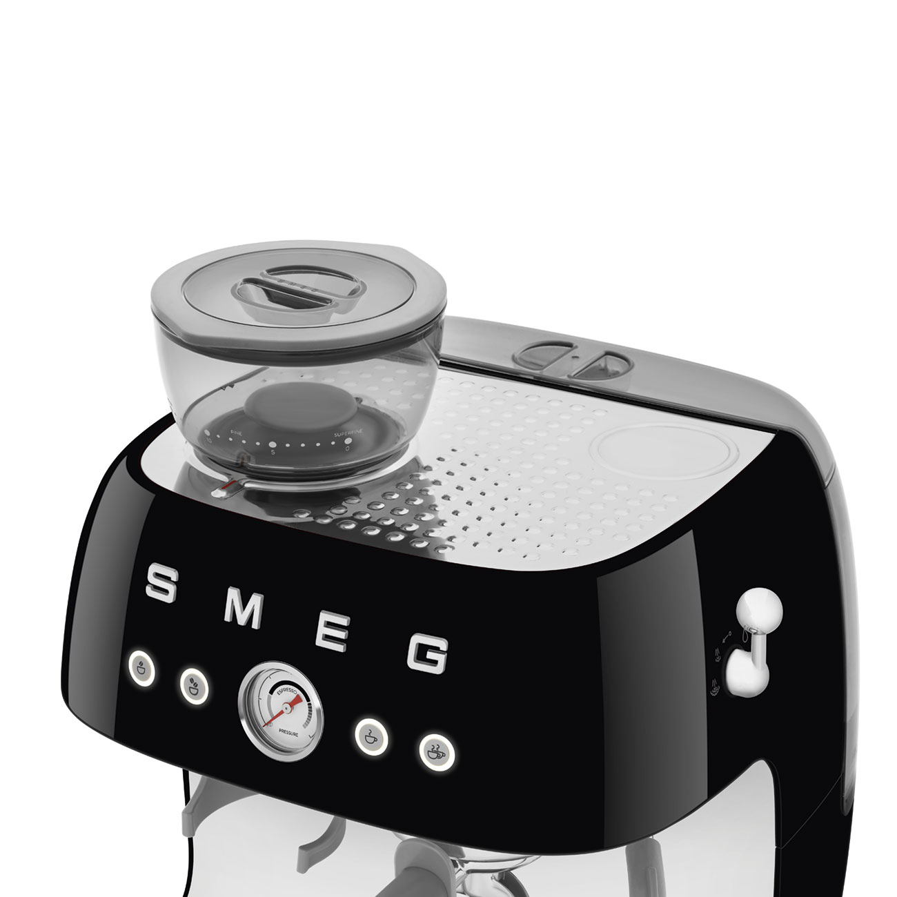 Smeg EGF03BLEU Espressomaschine mit Mahlwerk schwarz 50`s Style Jubiläumsaktion - 60 Monate Geräteschutz