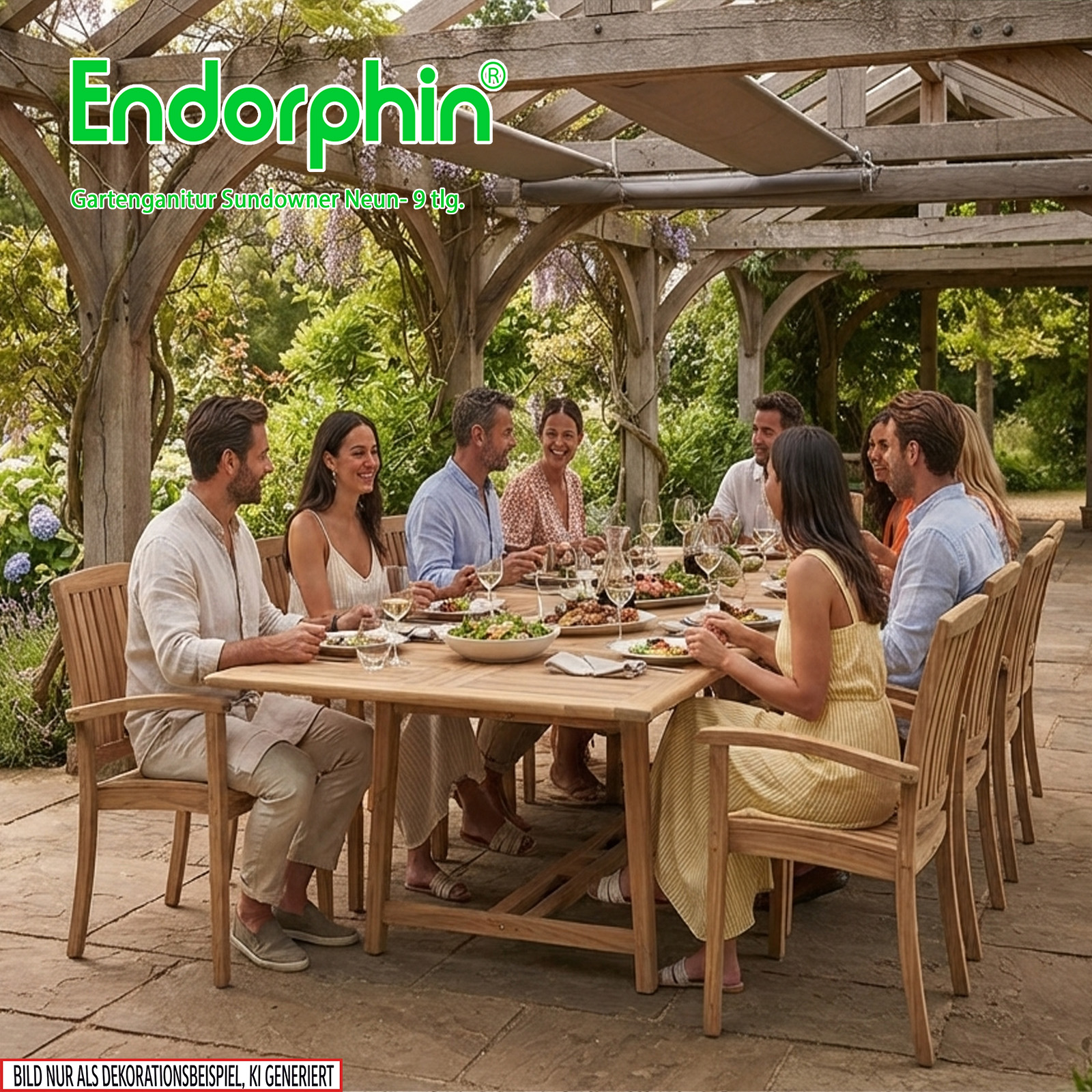 Endorphin Sundowner Gartenmöbel Set 9tlg.