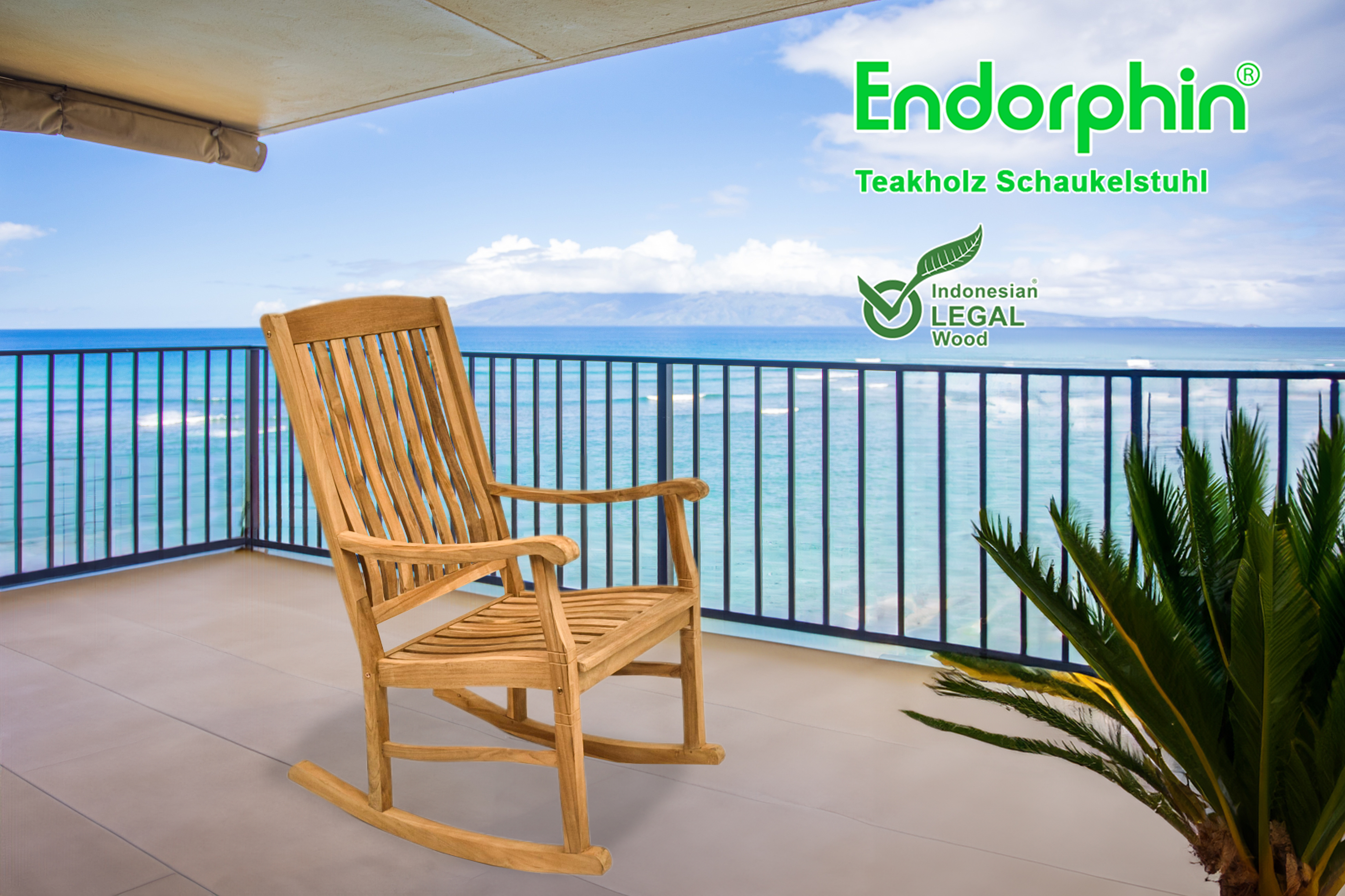 Endorphin Teakholz Schaukelstuhl – stilvolle Entspannung indoor & outdoor