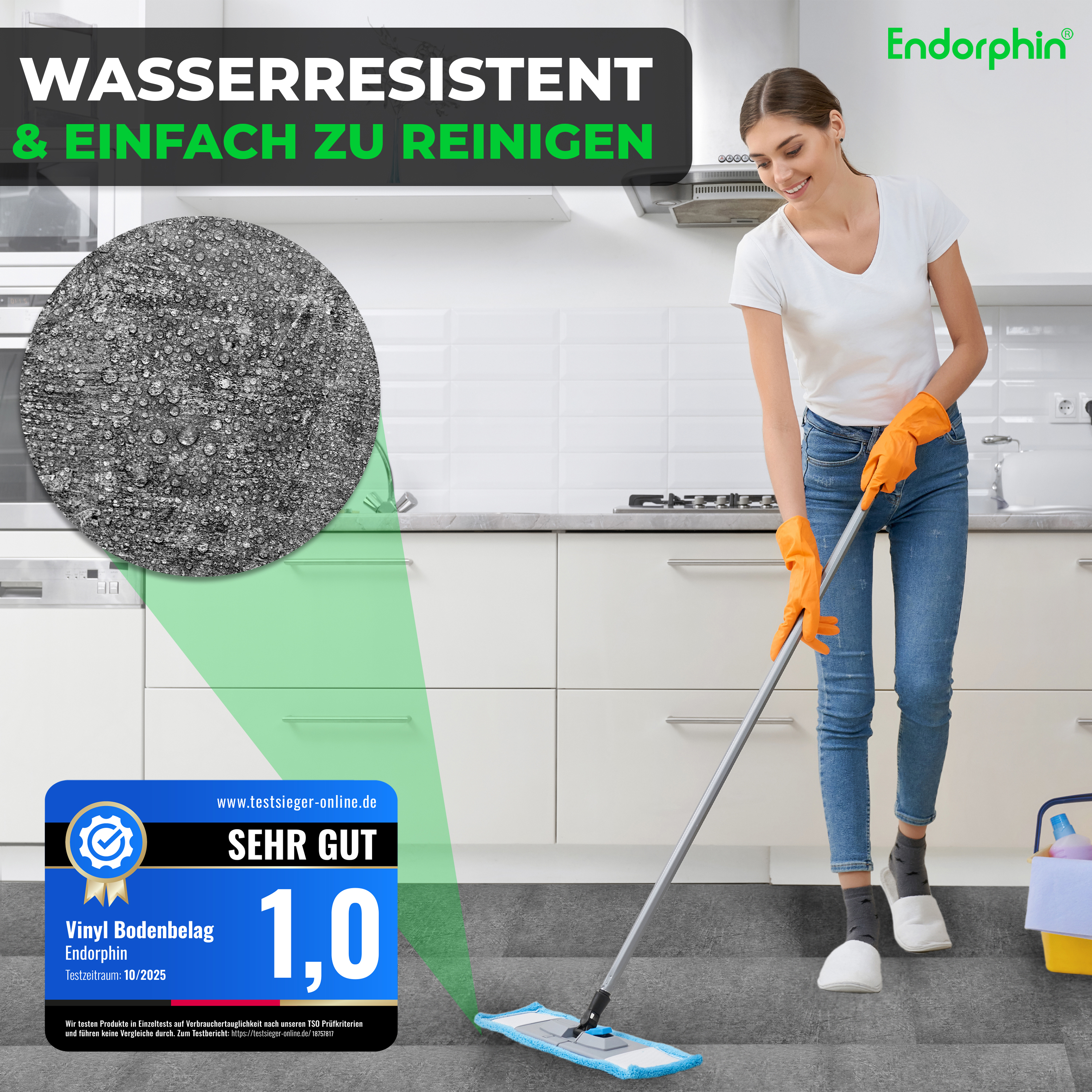 Endorphin Vinylboden selbstklebend in Betonoptik Dunkelgrau 2,97qm