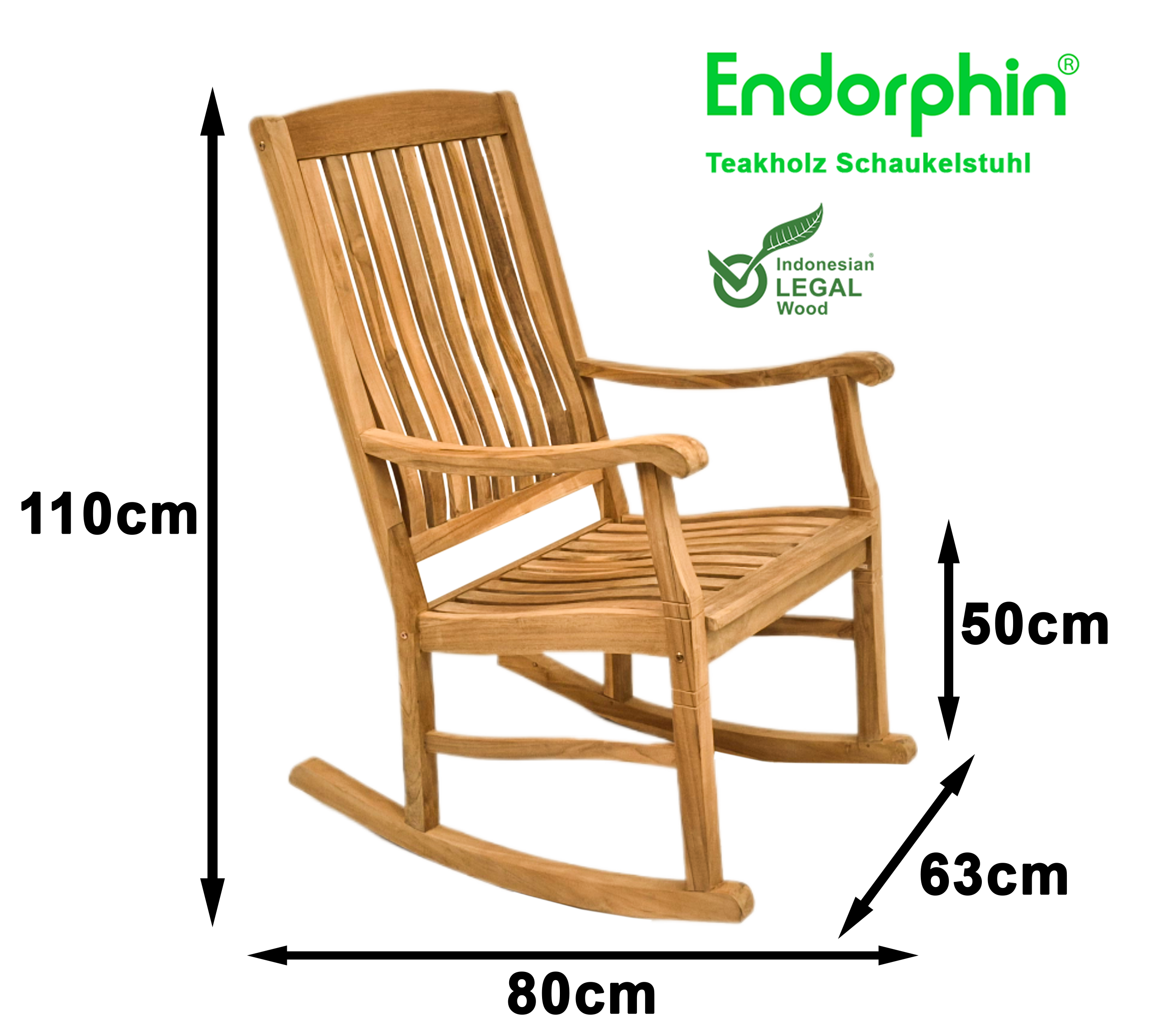 Endorphin Teakholz Schaukelstuhl – stilvolle Entspannung indoor & outdoor