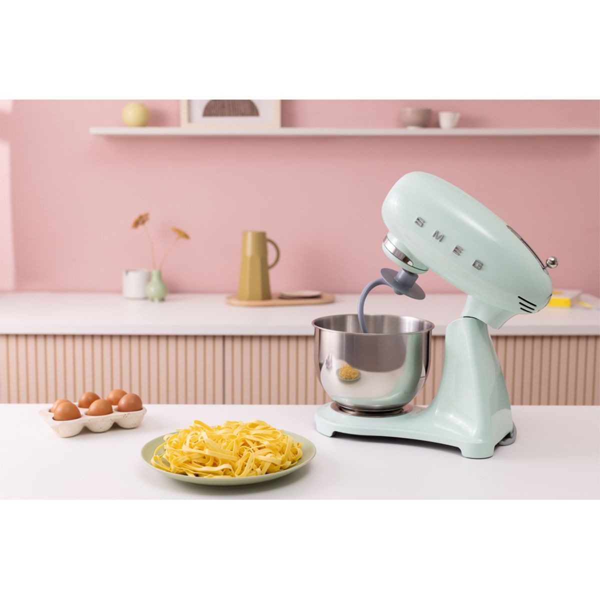 Smeg SMF05PGEU Küchenmaschine 50s Style Pastellgrün,2026 Modell Jubiläumsaktion-60 Monate Geräteschutz