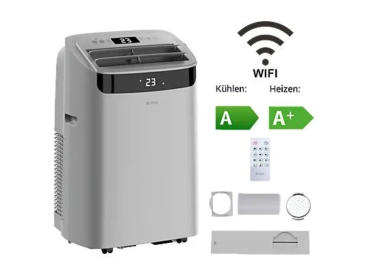 BE COOL BC14K2601SGWH grau  Klimagerät 14.000 BTU mit Heizfunktion und Wifi