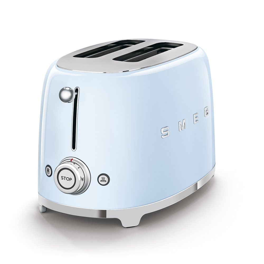 Smeg TSF01PBEU 2-Schlitz-Toaster Pastellblau 50s Style kompakt