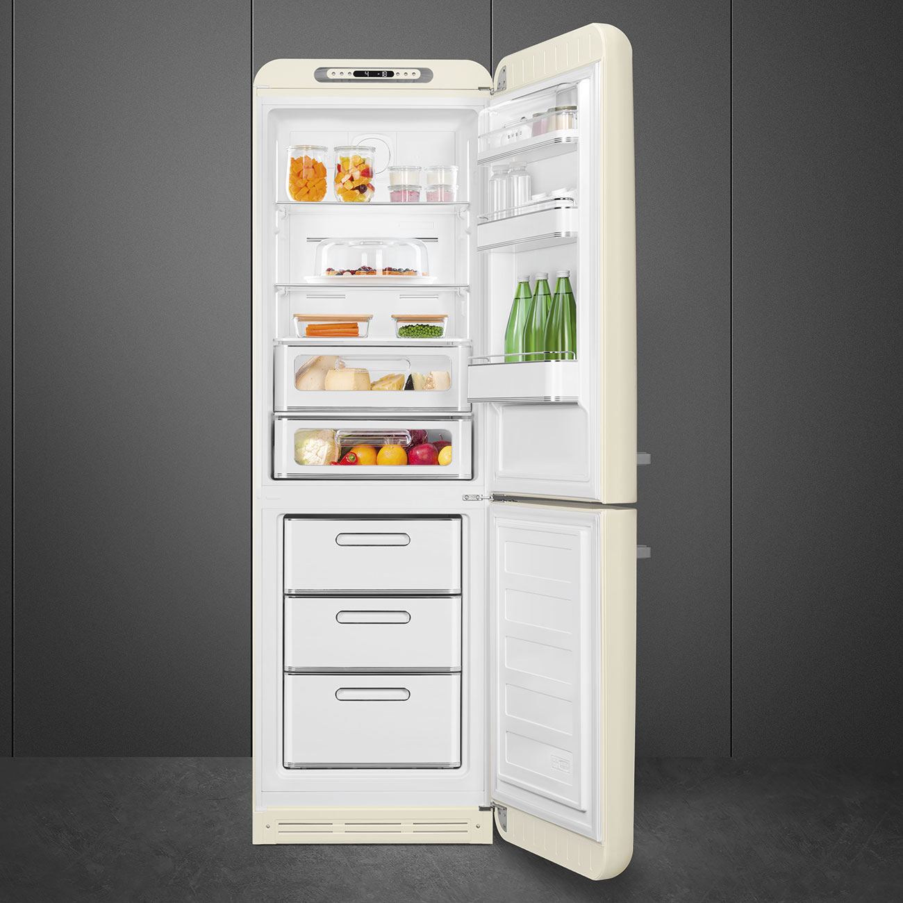 Smeg FAB32RCR6 Kühl-Gefrierkombination Rechtsanschlag Creme 50s Style 2026 Modell, EEK: C