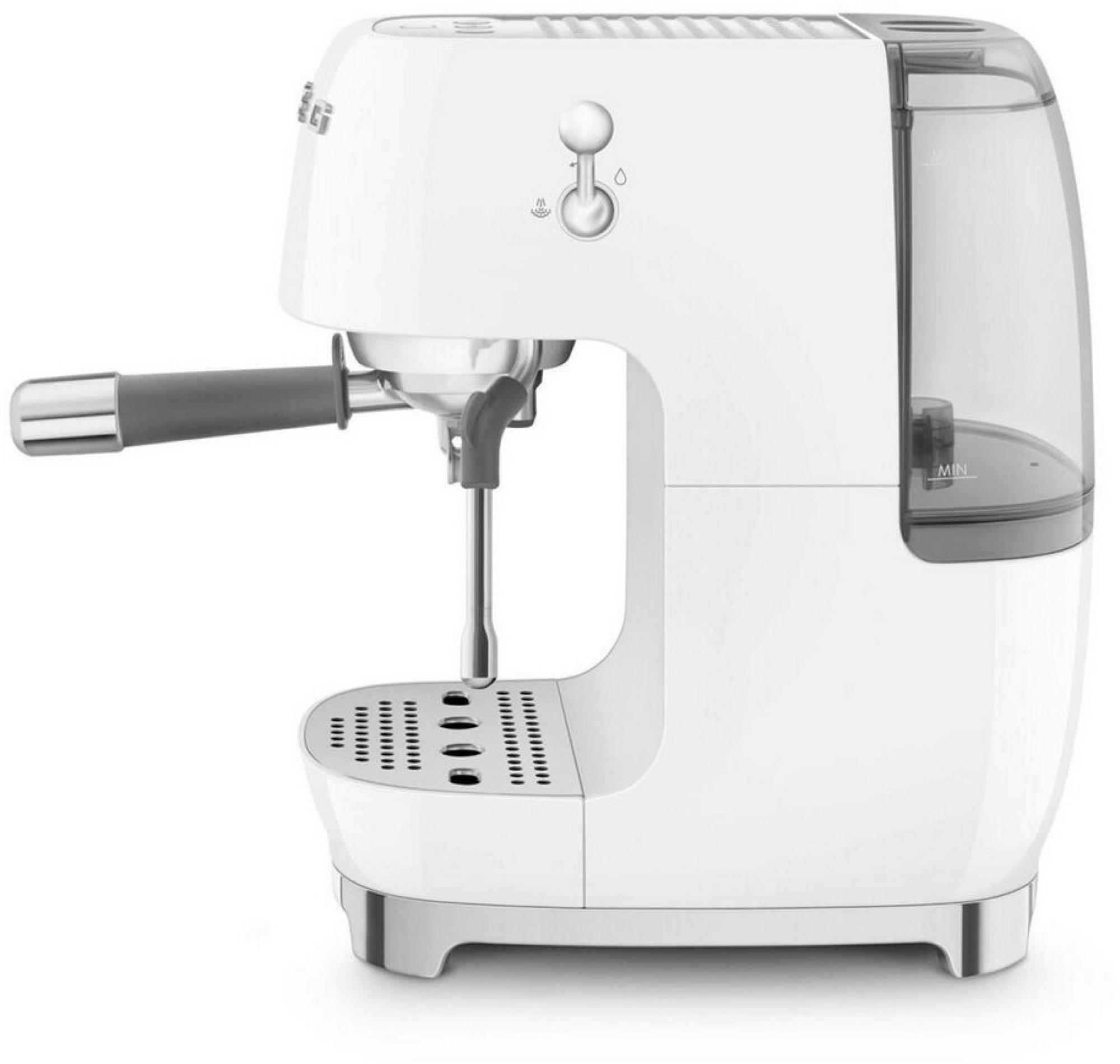 Smeg ECF03WHEU Siebträgermaschine Weiss 50s Style, ColdBrew, Thermoblock