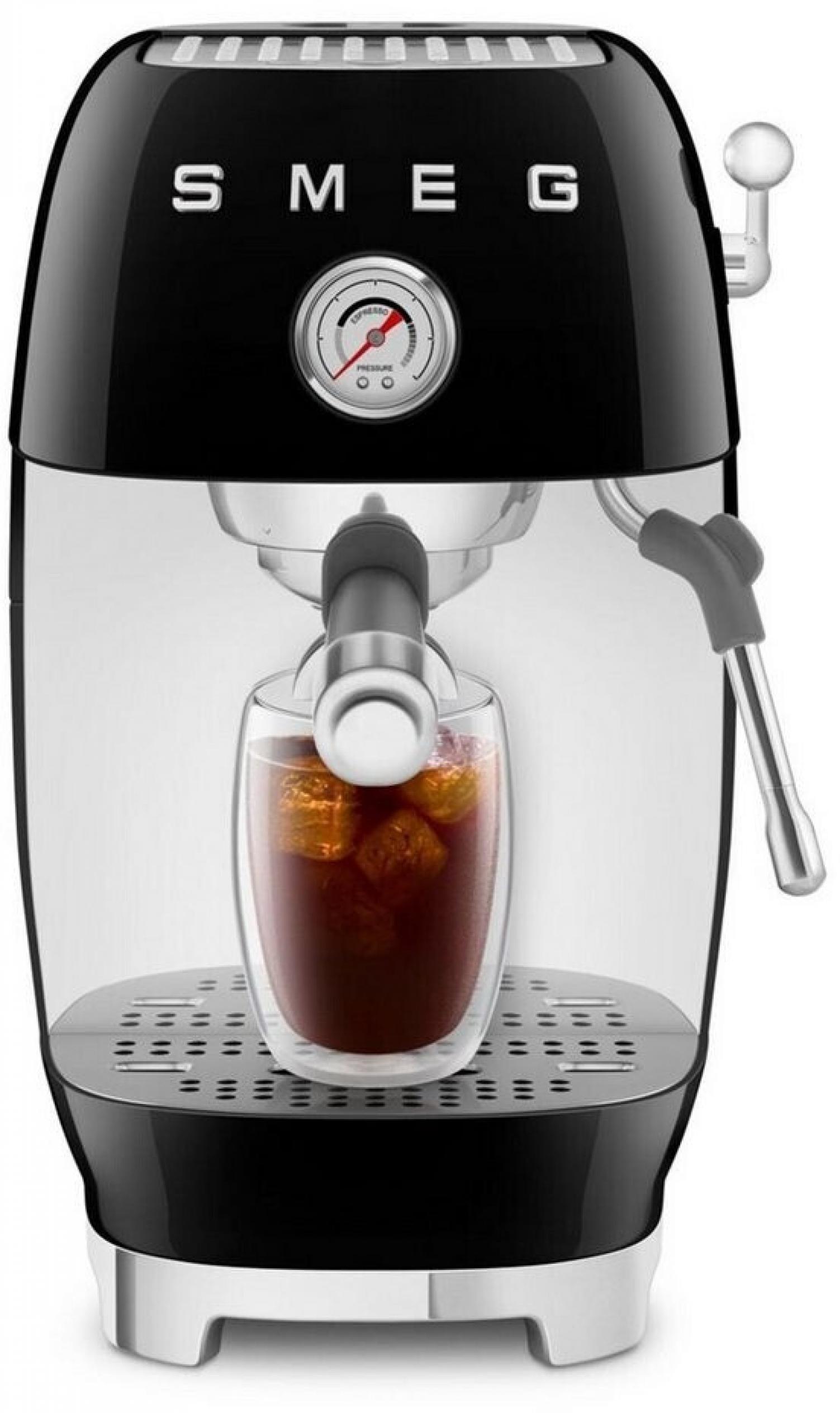 Smeg ECF03BLEU Siebträgermaschine Schwarz 50s Style, ColdBrew, Thermoblock