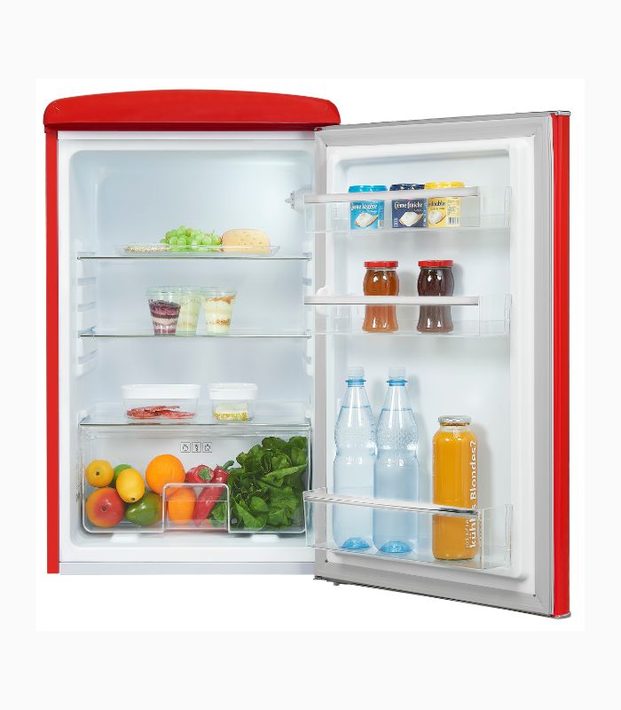 Exquisit RKS120-V-H-160E Retro Vollraumkühlschrank Rot
