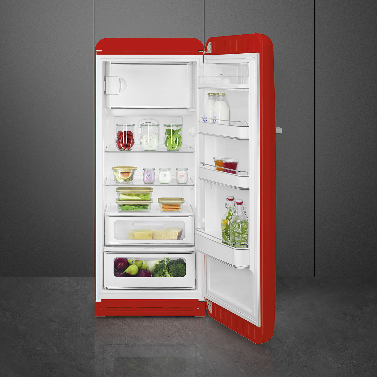 Smeg FAB28RRD6 Kühlschrank Rechtsanschlag Rot 50`s Style, 2026 Modell, EEK: C