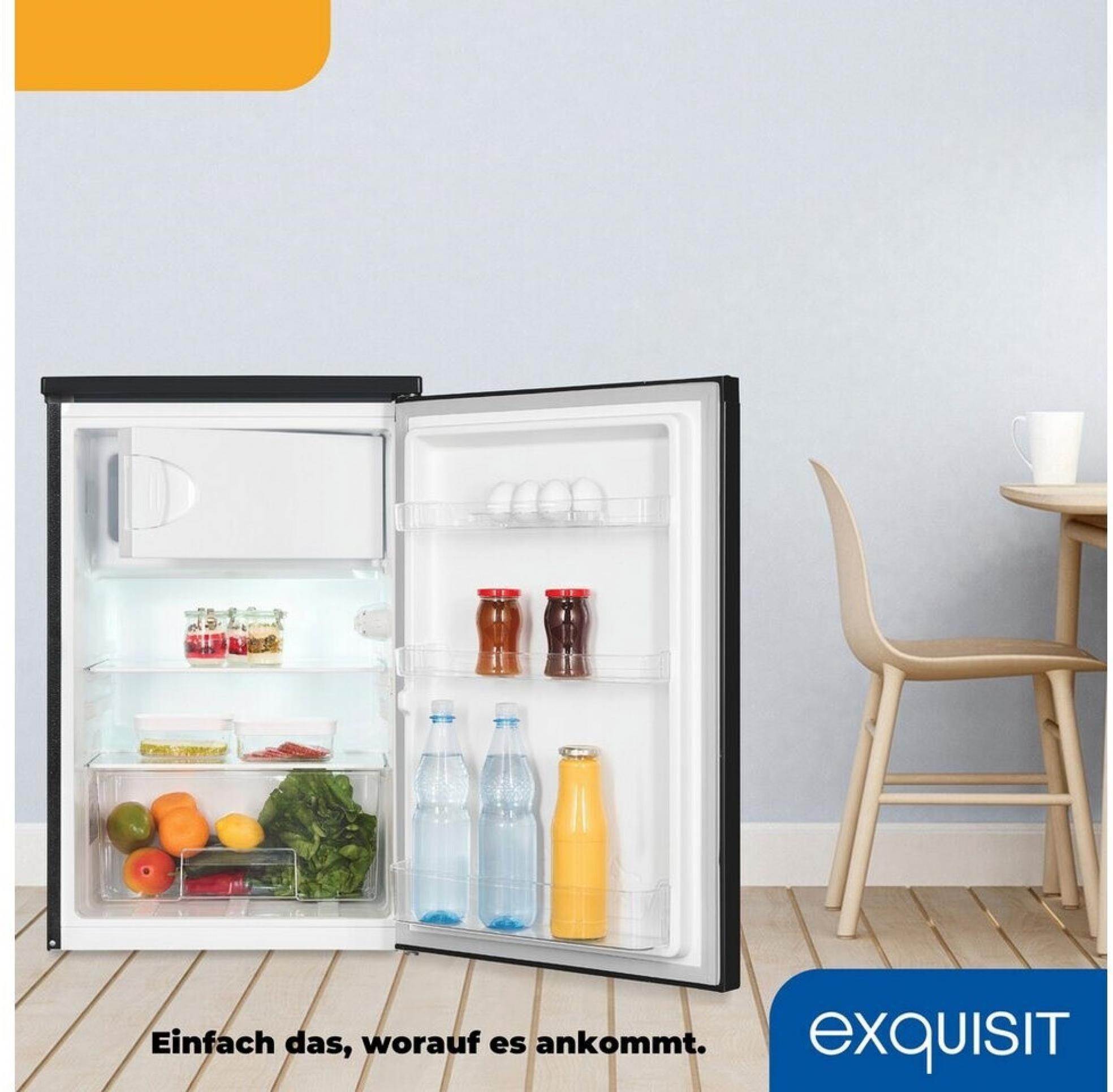 Exquisit KS15-4-051C inoxlook-az Stand Kühlschrank mit Gefrierfach
