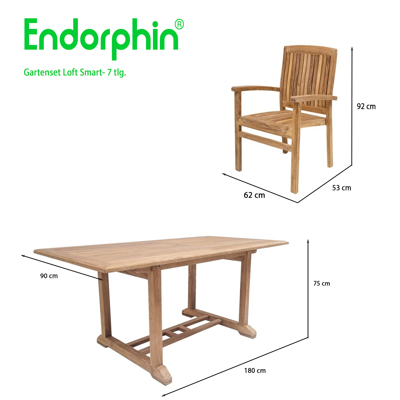 Endorphin Loft smart Gartenmöbel Set 7tlg.