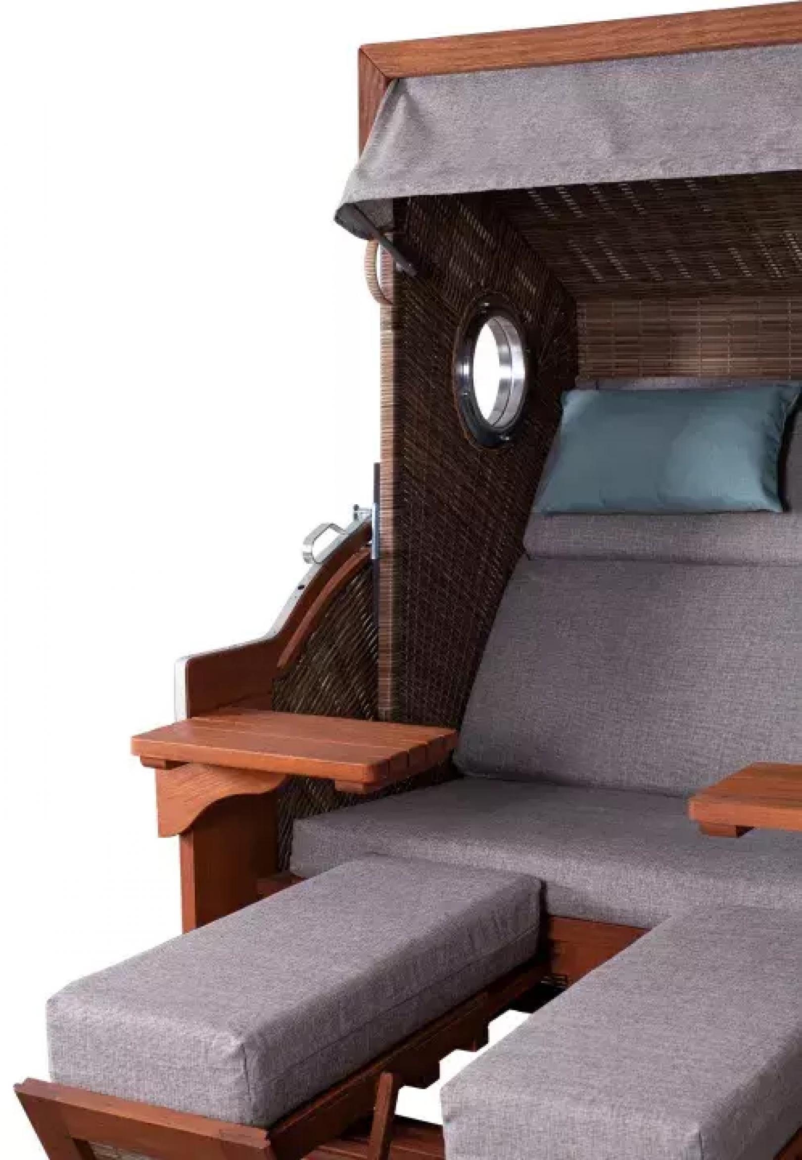deVries Strandkorb deVries PURE Seaside XL PE griseum Des. 488