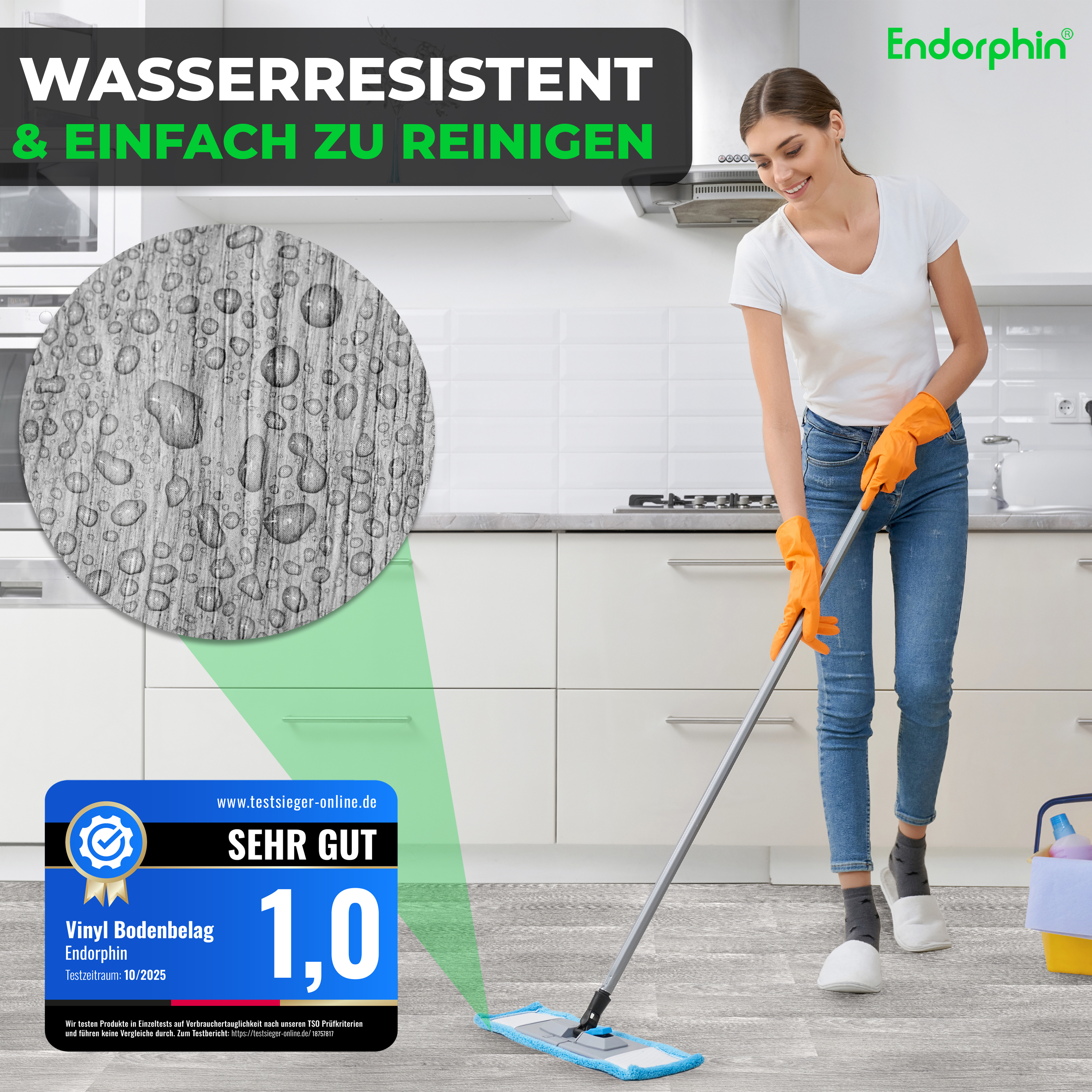 Endorphin Vinylboden selbstklebend in Holzoptik Hellgrau 2,93qm