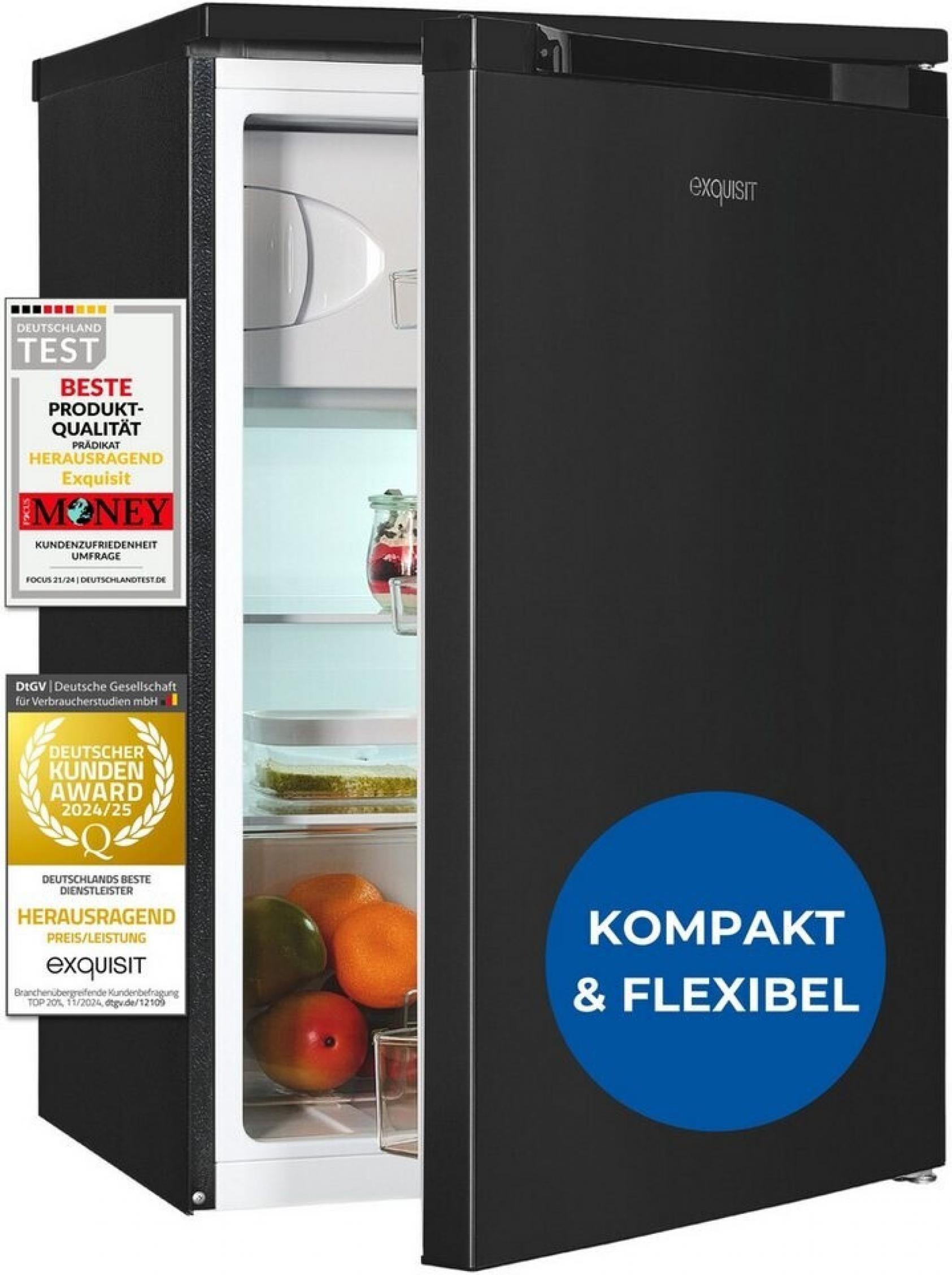 Exquisit KS15-4-051C inoxlook-az Stand Kühlschrank mit Gefrierfach