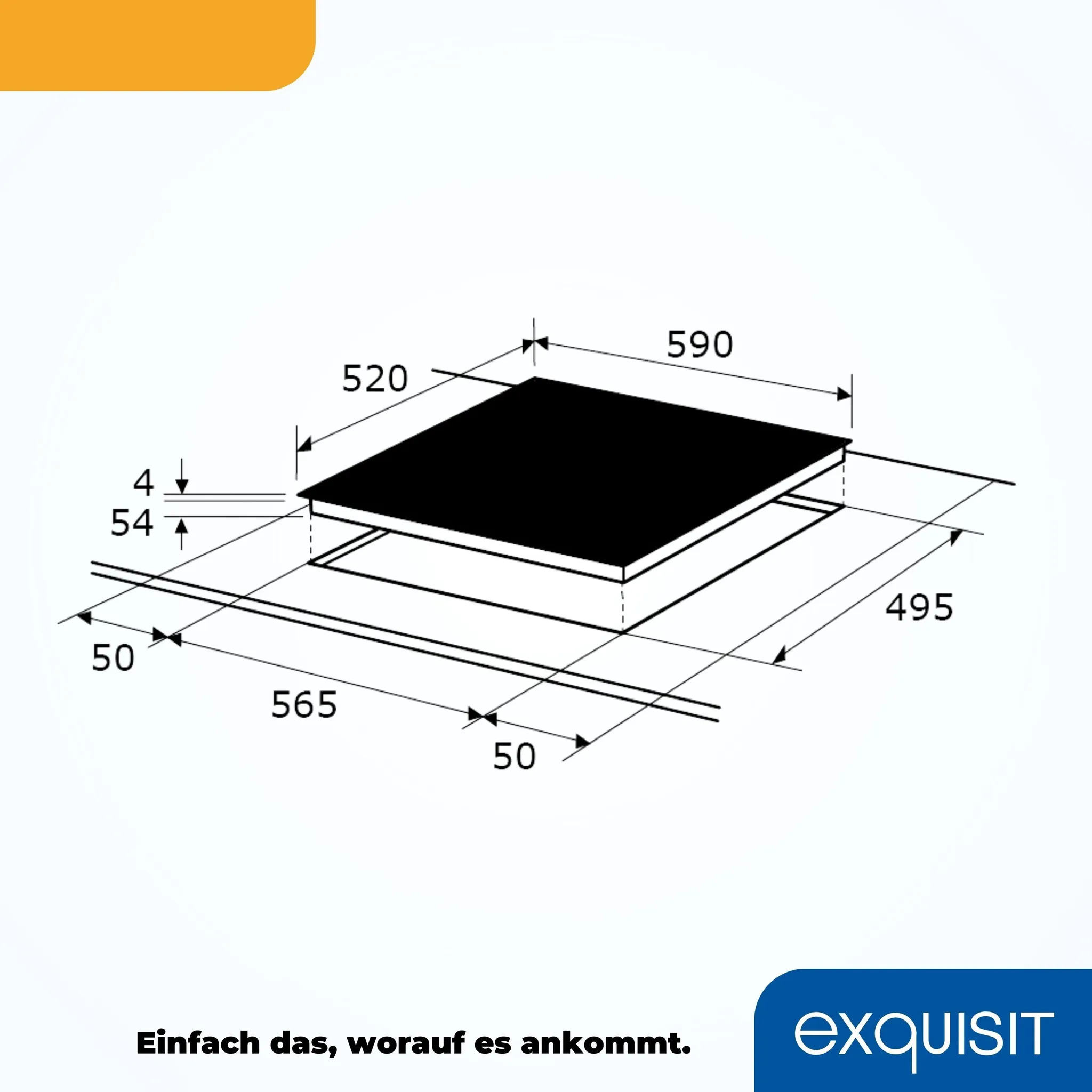 Exquisit EKI600-SF-B-380 Rahmenlos, Induktion, Touch, Timer, 4 Kochzonen, 700w