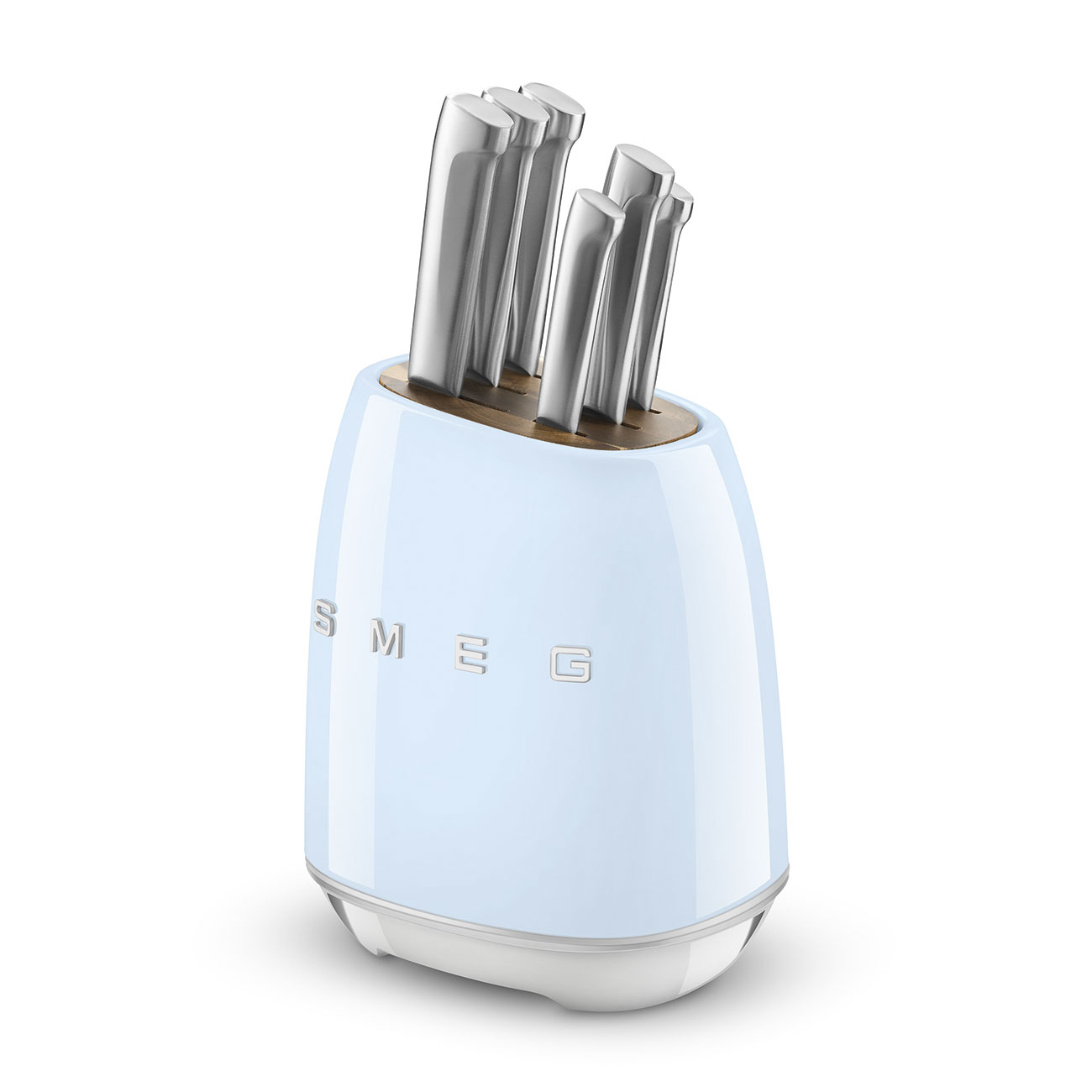 Smeg KBSF02PB Messerblock-Set (6 tlg.) Gehäuse: Carbonstahl 50s Style Pastellblau