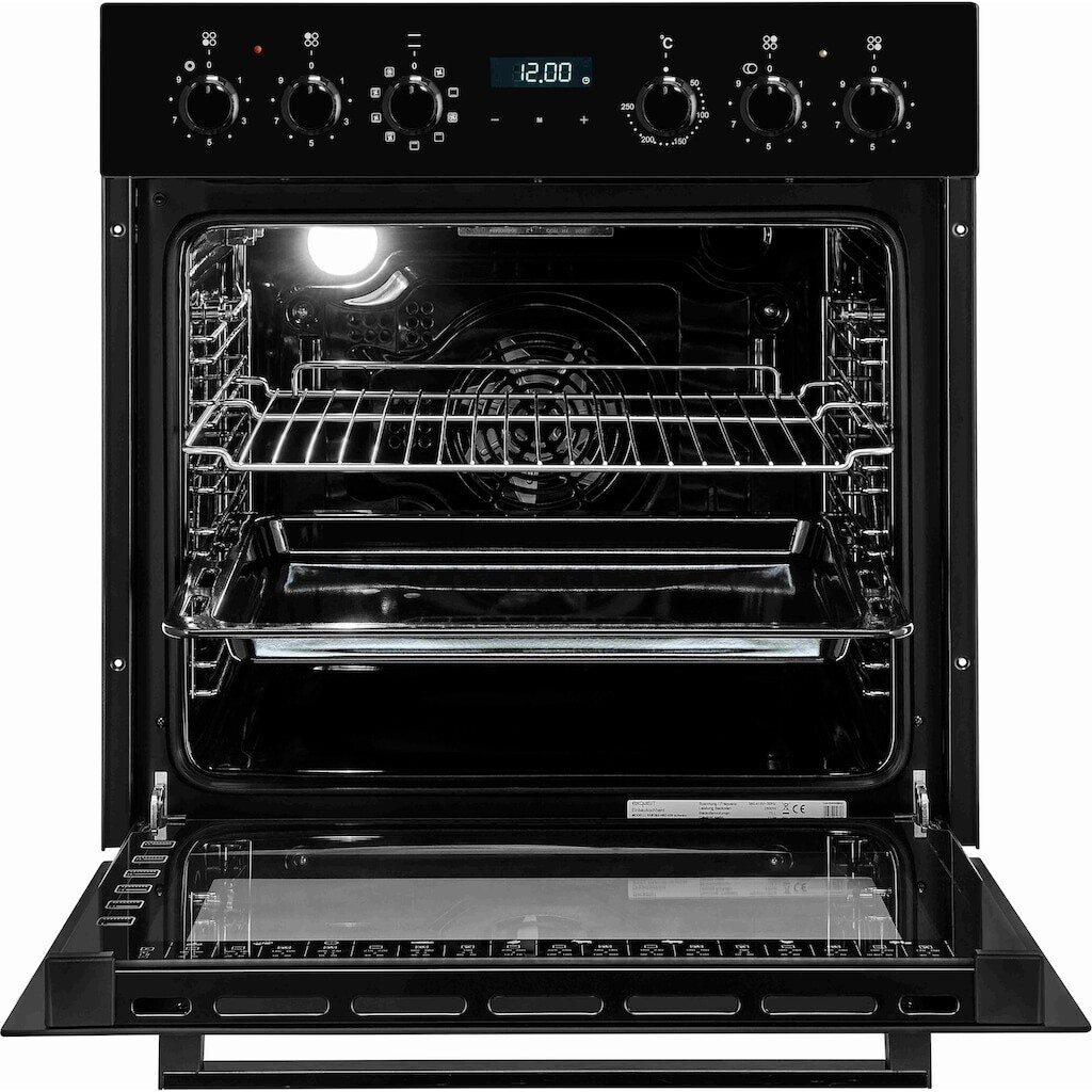 Exquisit EHE285-HBZ-020 Kochfeld mit Rahmen, schwarz, Einbau Herdset, EEK: A