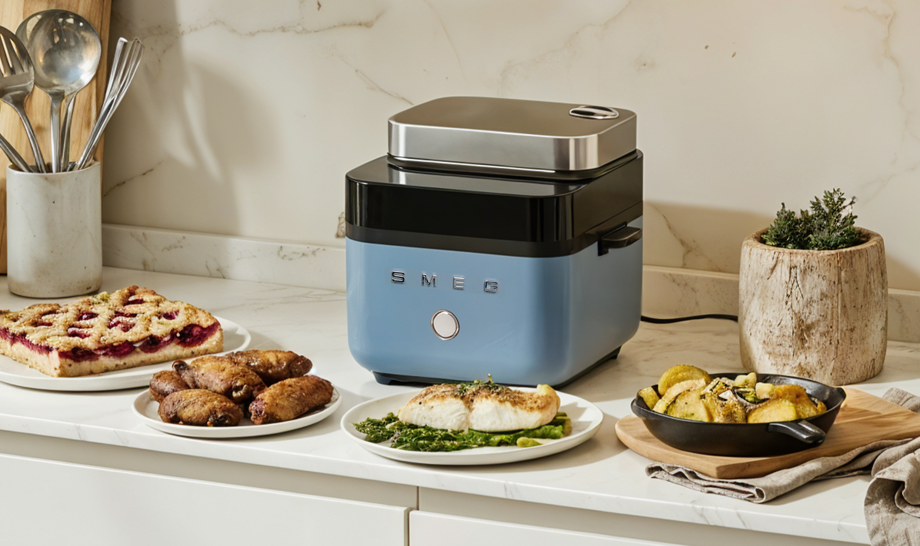 Smeg AFC01SBMEU Air Fryer 1.450 Watt, 7,3L