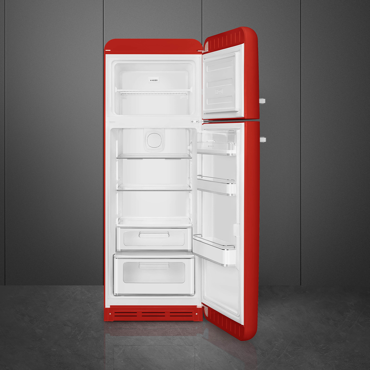 Smeg FAB30RRD6 Kühl-/Gefrierkombination Rechtsanschlag Rot 50s Style, EEK: C