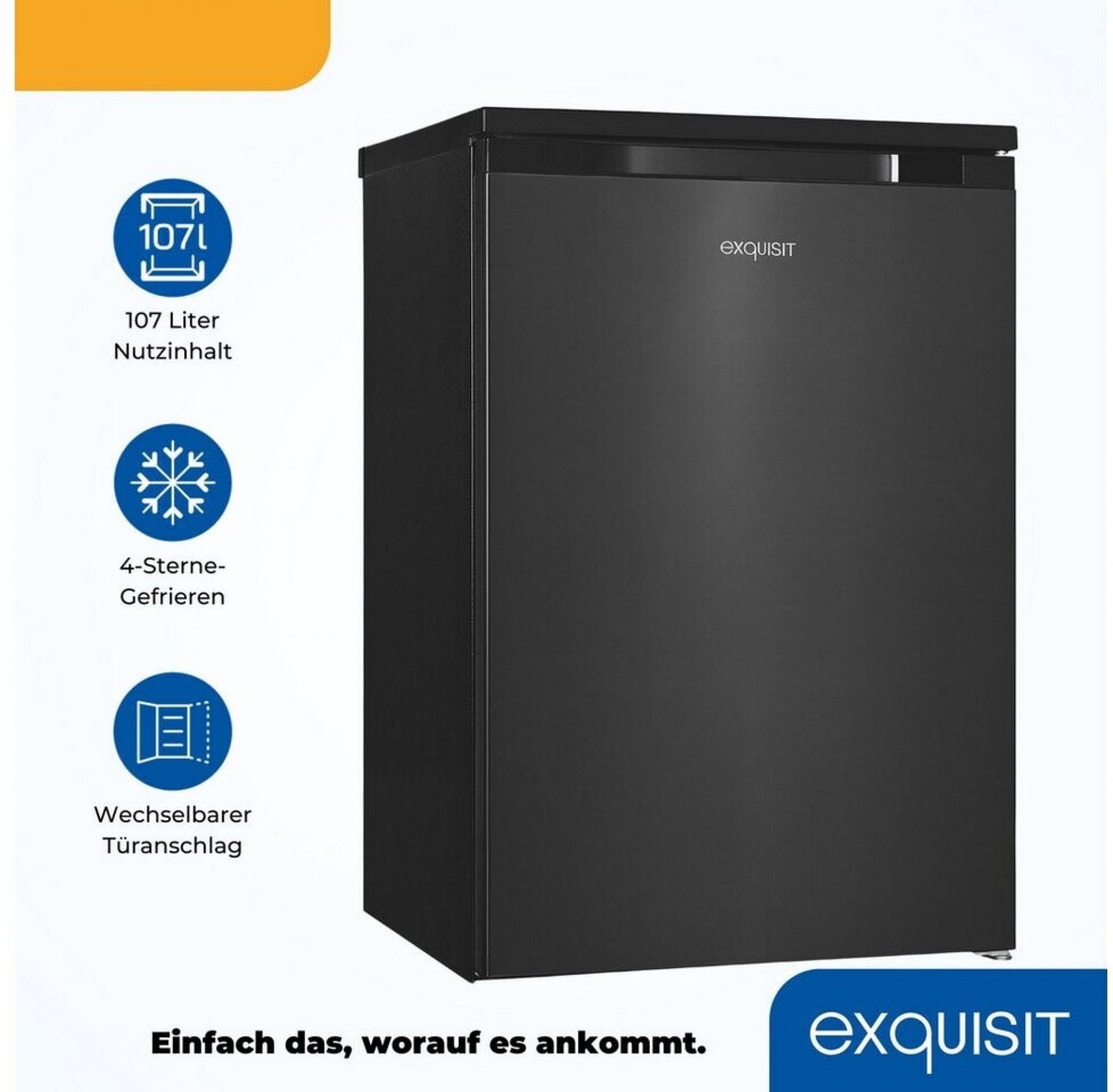 Exquisit KS15-4-051C inoxlook-az Stand Kühlschrank mit Gefrierfach