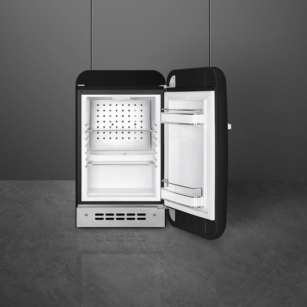 Smeg FAB5RBL6 Homebar Stand-Kühlschrank Rechtsanschlag Schwarz 50s Style 2025 Modell, EEK: C