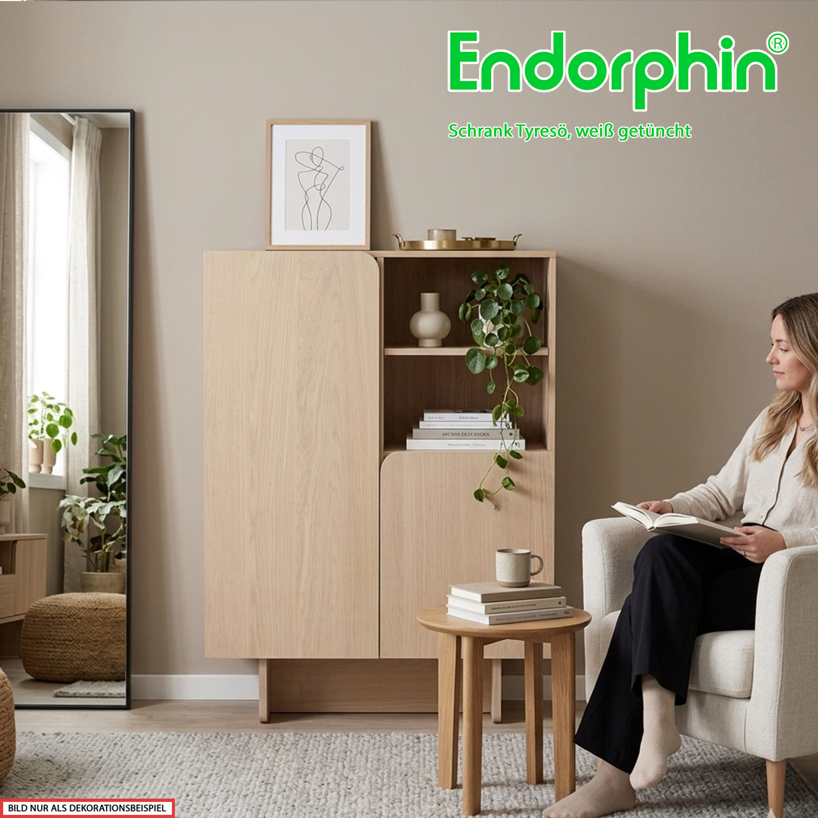 Endorphin Tyresö Highboard weiss getüncht