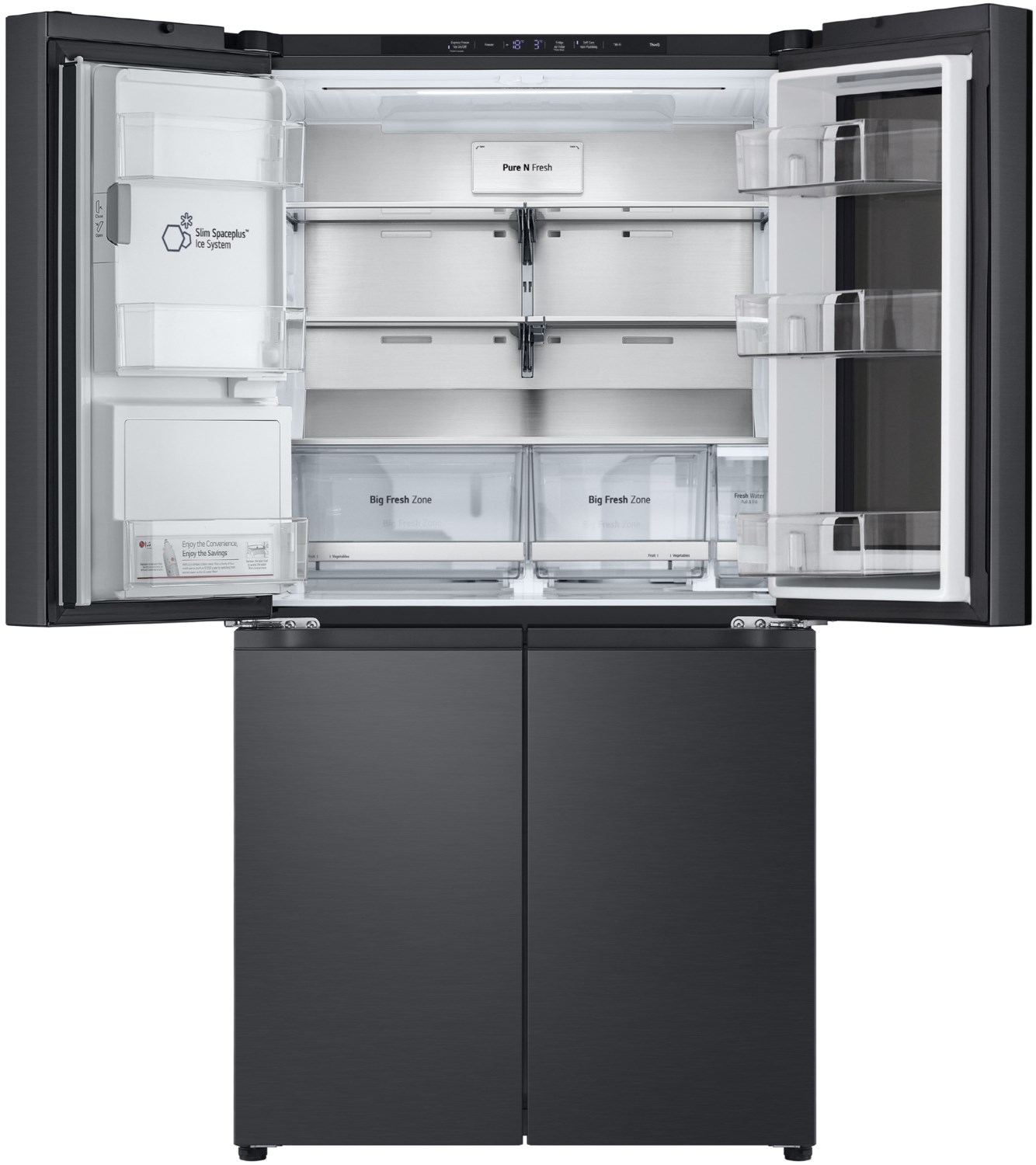 LG GMG961NPKE Multi-Door InstaView, 637 L, Total No Frost, Essence Black Steel