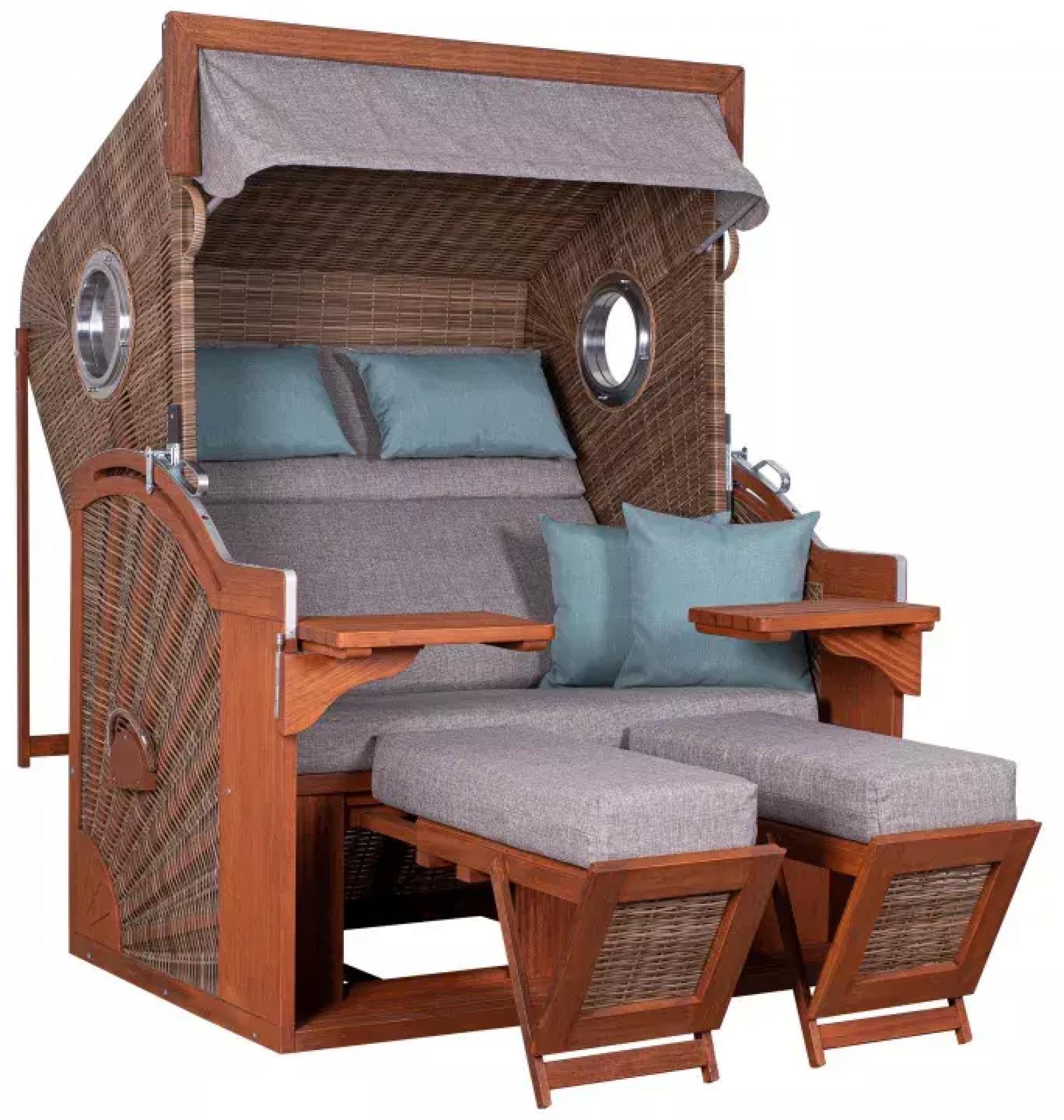 deVries Strandkorb deVries PURE Seaside XL PE griseum Des. 488