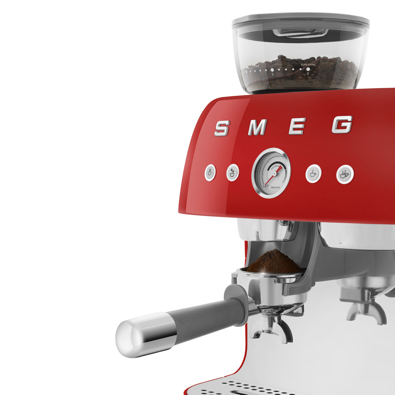 Smeg EGF03RDEU Espressomaschine mit Mahlwerk rot