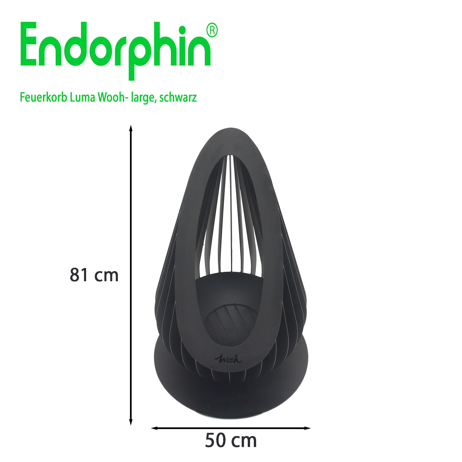 Endorphin Design Feuerkorb Luma–Wooh, large, schwarz