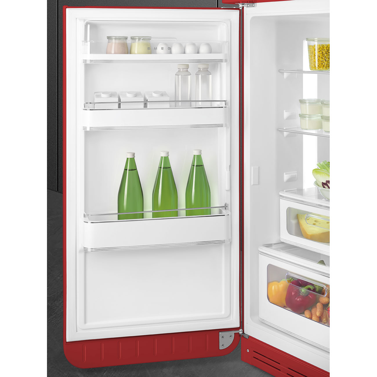 Smeg FAB30LRD5 Kühl-/Gefrierkombination Linksanschlag Rot 50s Style, EEK: D