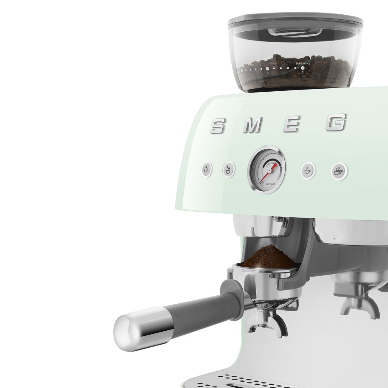 Smeg EGF03PGEU Espressomaschine mit Mahlwerk pastellgrün50sStyle Jubiläumsaktion-60 Monate Geräteschutz