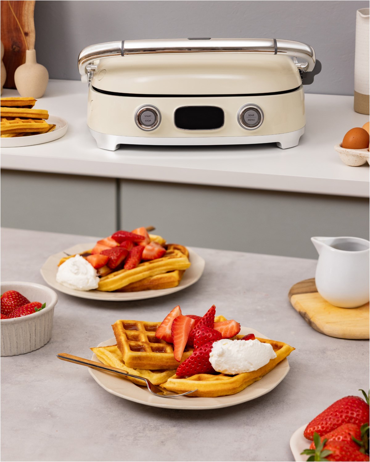 Smeg MGF01CREU Multifunktion-/Kontaktgrill 2.000 Watt,