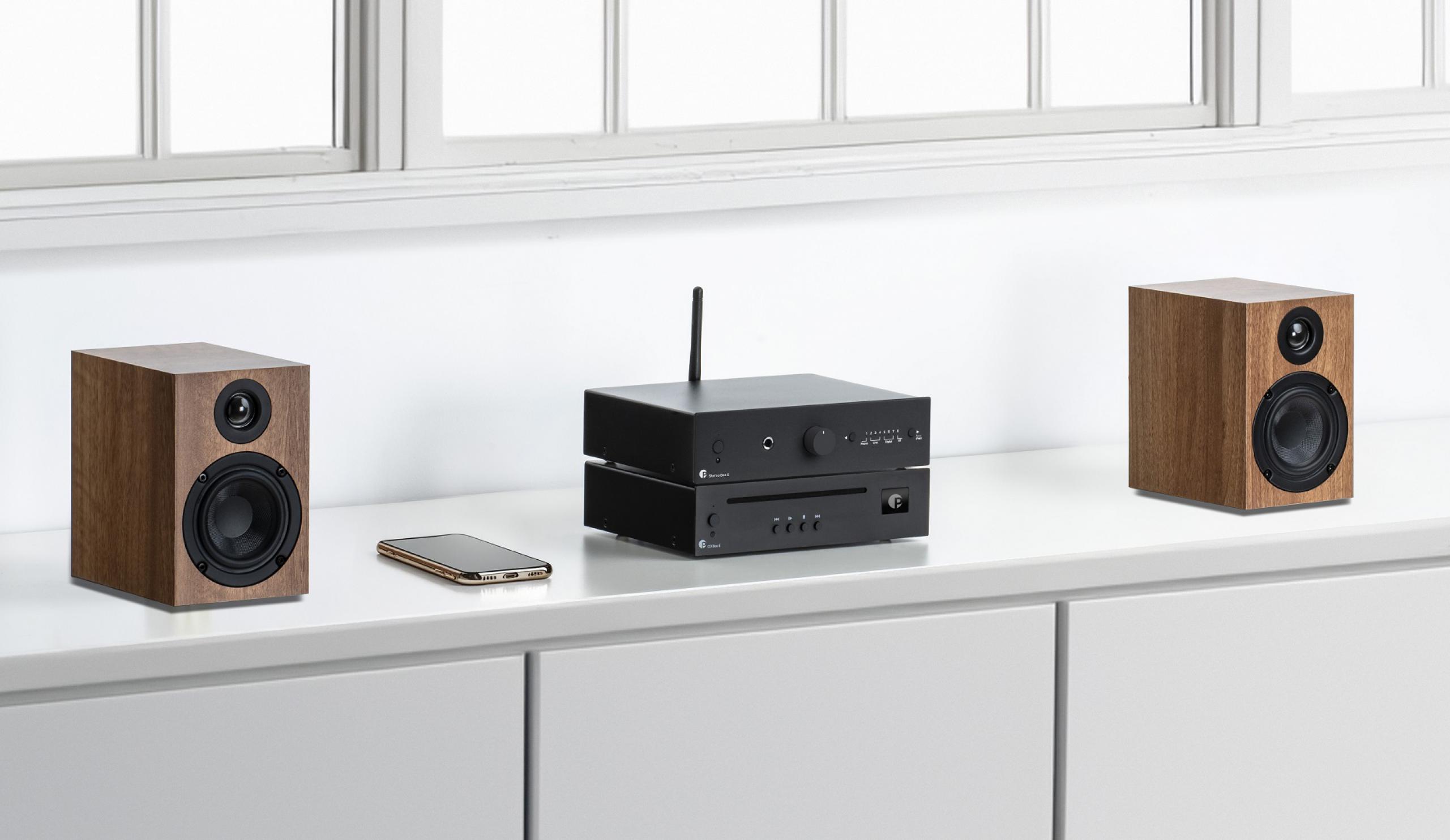 Pro-Ject Stereo Set E CD Schwarz Walnuss