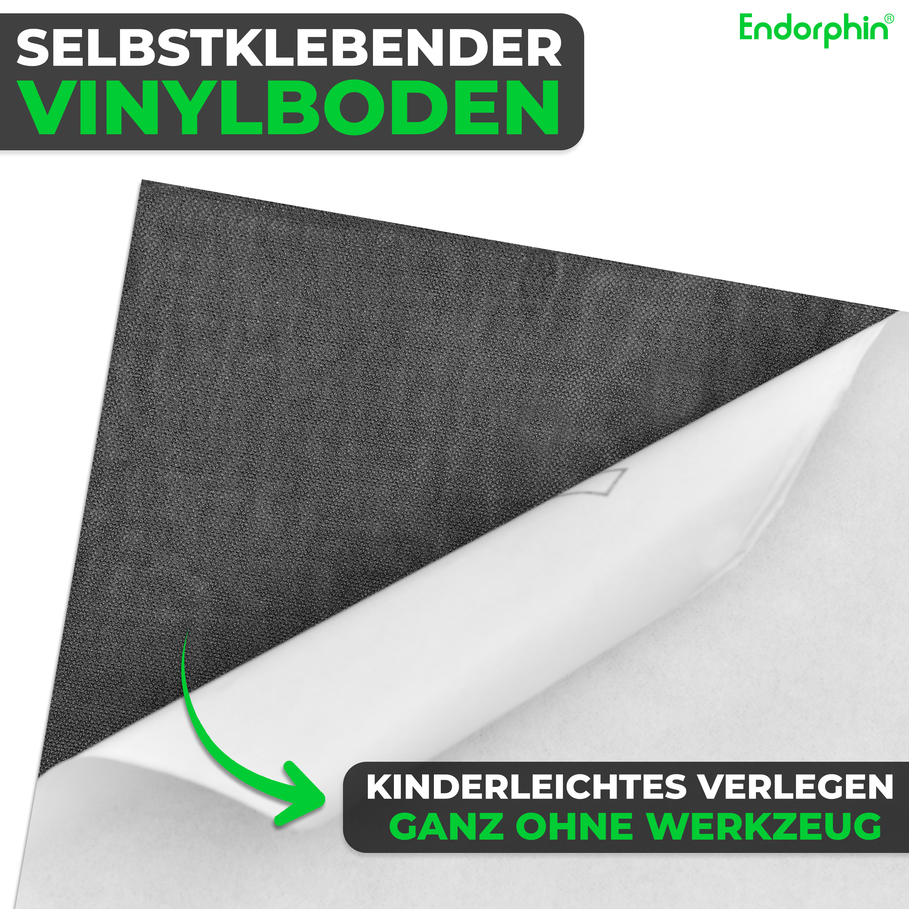 Endorphin Vinylboden selbstklebend in Betonoptik Dunkelgrau 2,97qm
