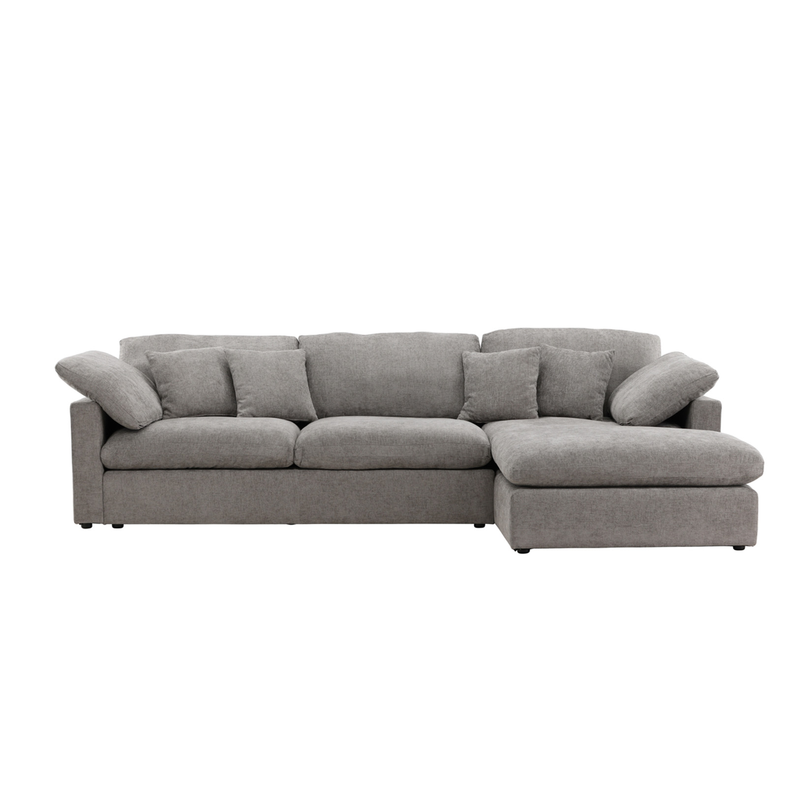 Endorphin Ecksofa Amalfi dunkelgrau, Ottomane flexibel montierbar