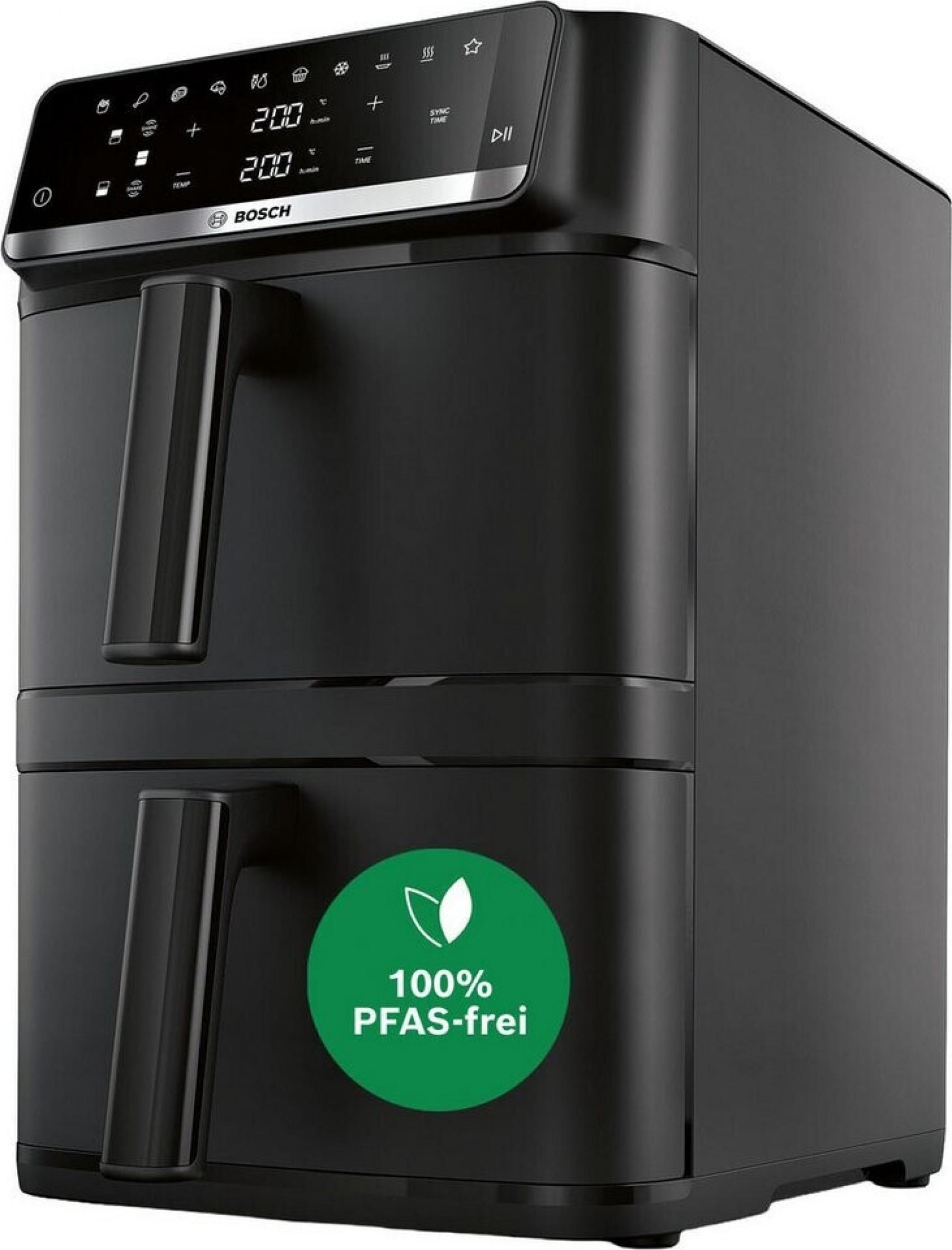 Bosch MAFD661B7 Heißluft-Fritteuse schwarz inkl Hitzebeständiger Zange zum Entnehmen der Speisen