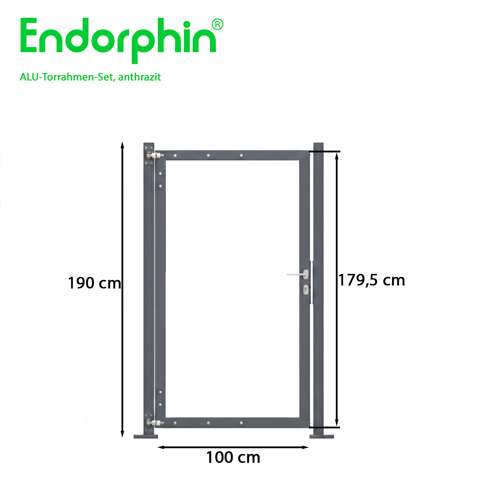 Endorphin Alu Torrahmen Set inkl Zubehör und verstärkten Pfosten 235cm in anthrazit