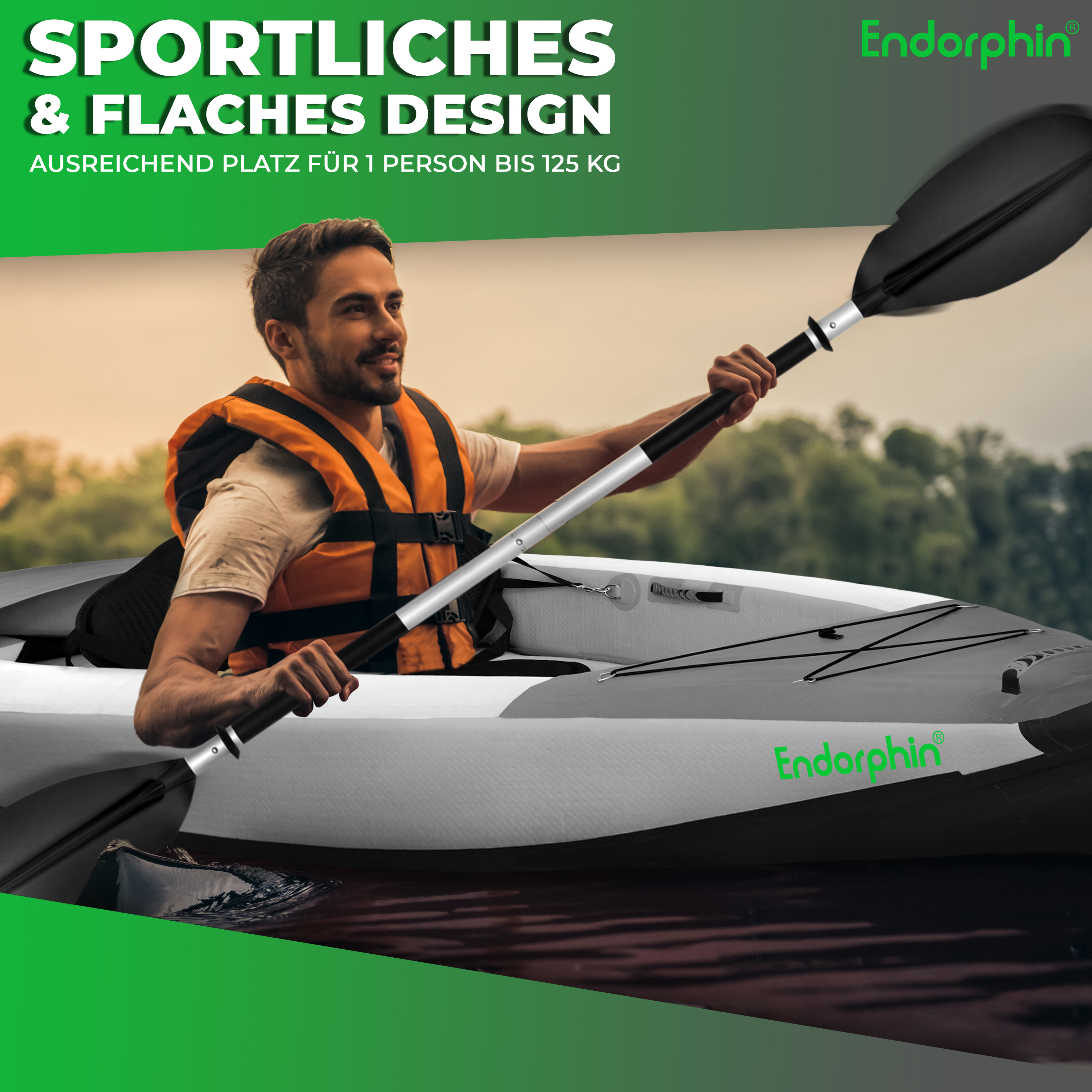 Endorphin Aufblasbares Drop Stitch Kajak für 1 Person als Komplettset