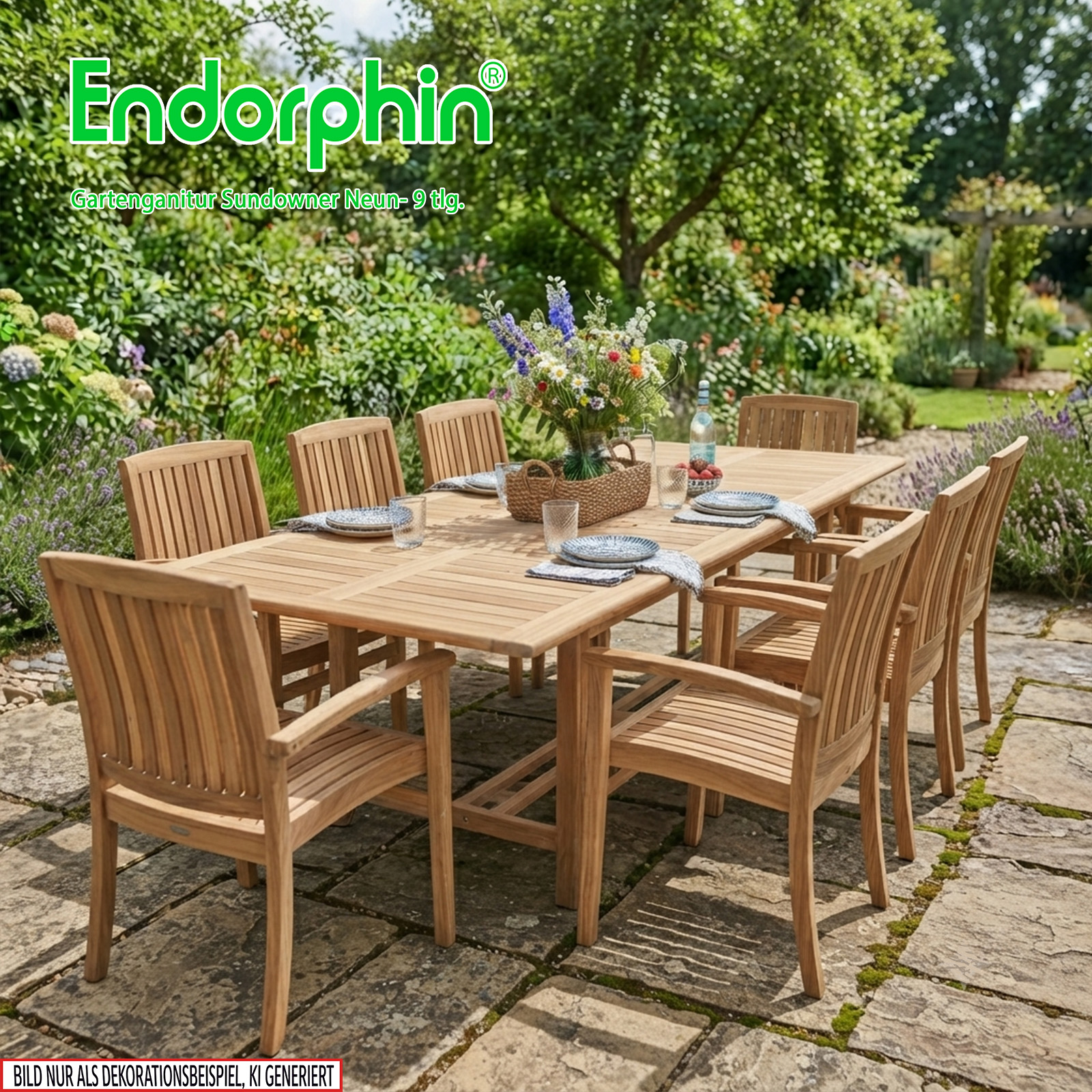 Endorphin Sundowner Gartenmöbel Set 9tlg.