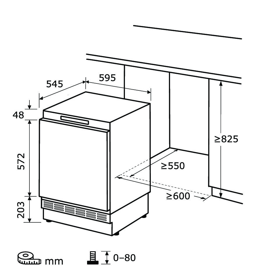 Exquisit UKS130-4-FE-010E Weiss Unterbau-Kühlschrank | 4 Sterne Fach | 104 Liter