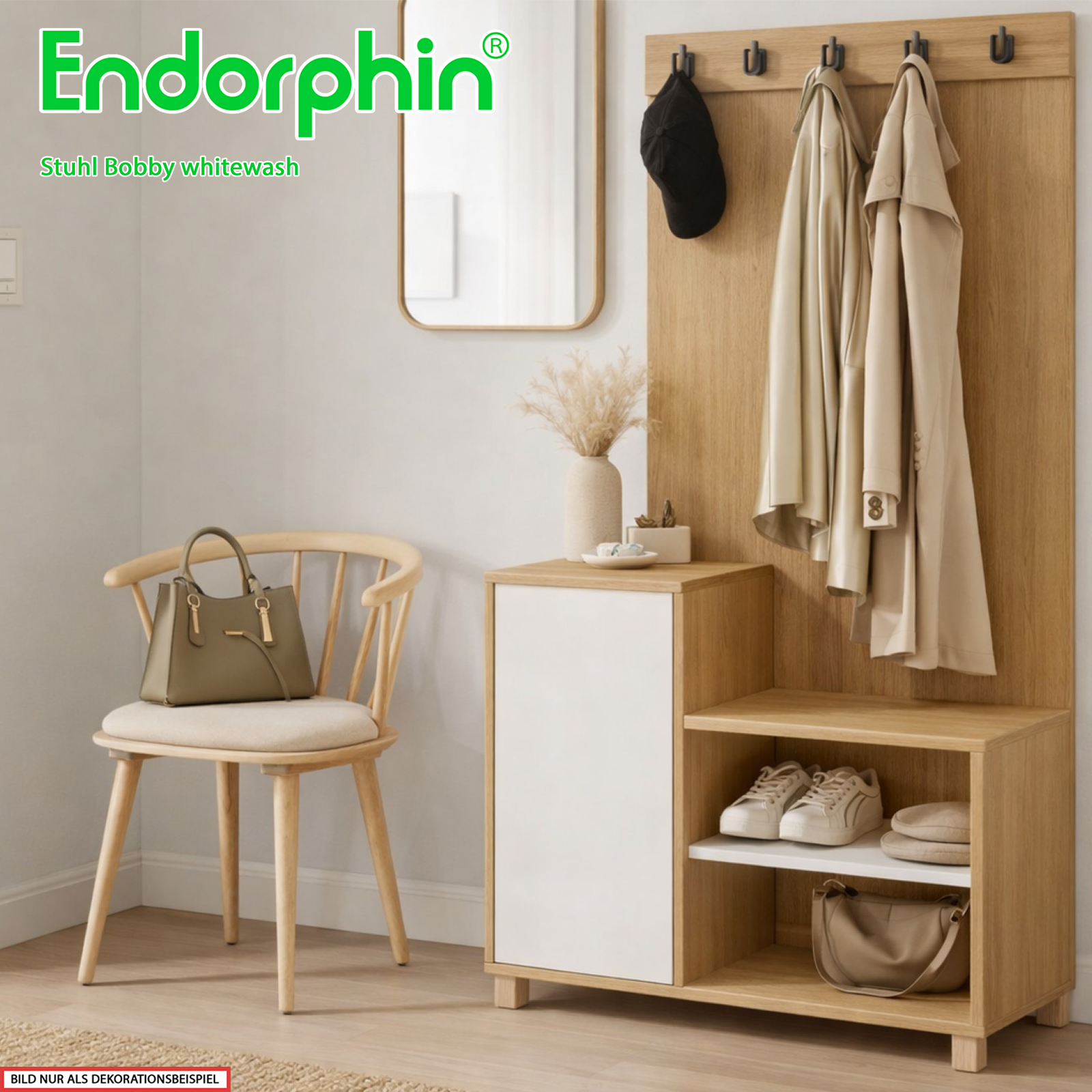 Endorphin Esszimmerstuhl Bobby – 2er-Set, Whitewash
