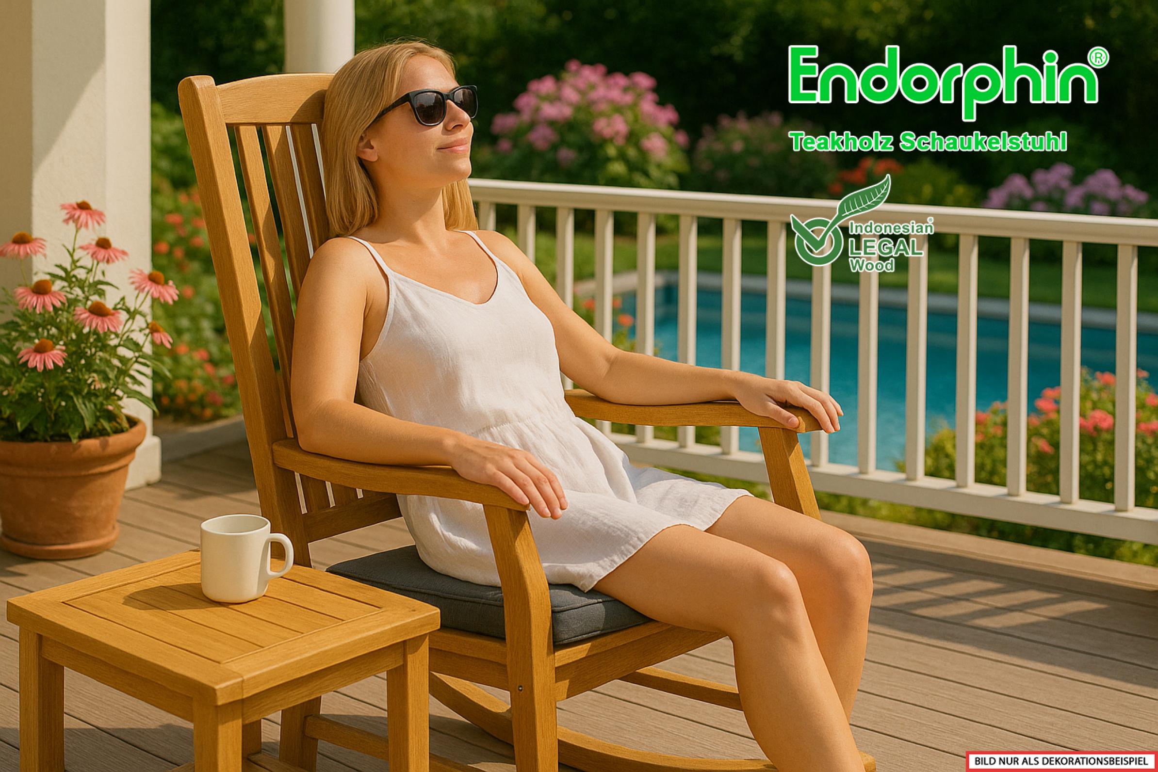 Endorphin Teakholz Schaukelstuhl – stilvolle Entspannung indoor & outdoor