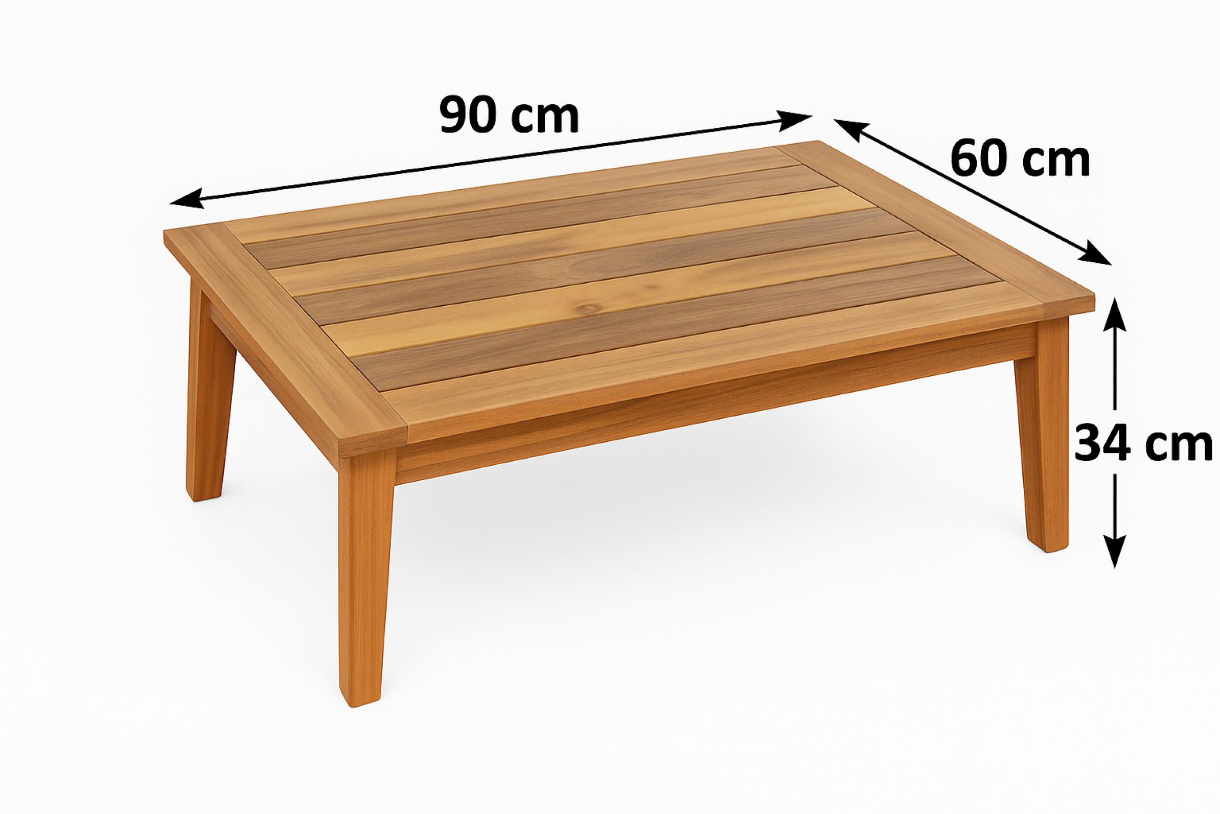 Endorphin Larissa Lounge-Set 4 tlg. 2 Sessel 1 Sofa 1 Tisch Polyrattan Akazie im teakholz look Gartenmöbel Gartengarnitur
