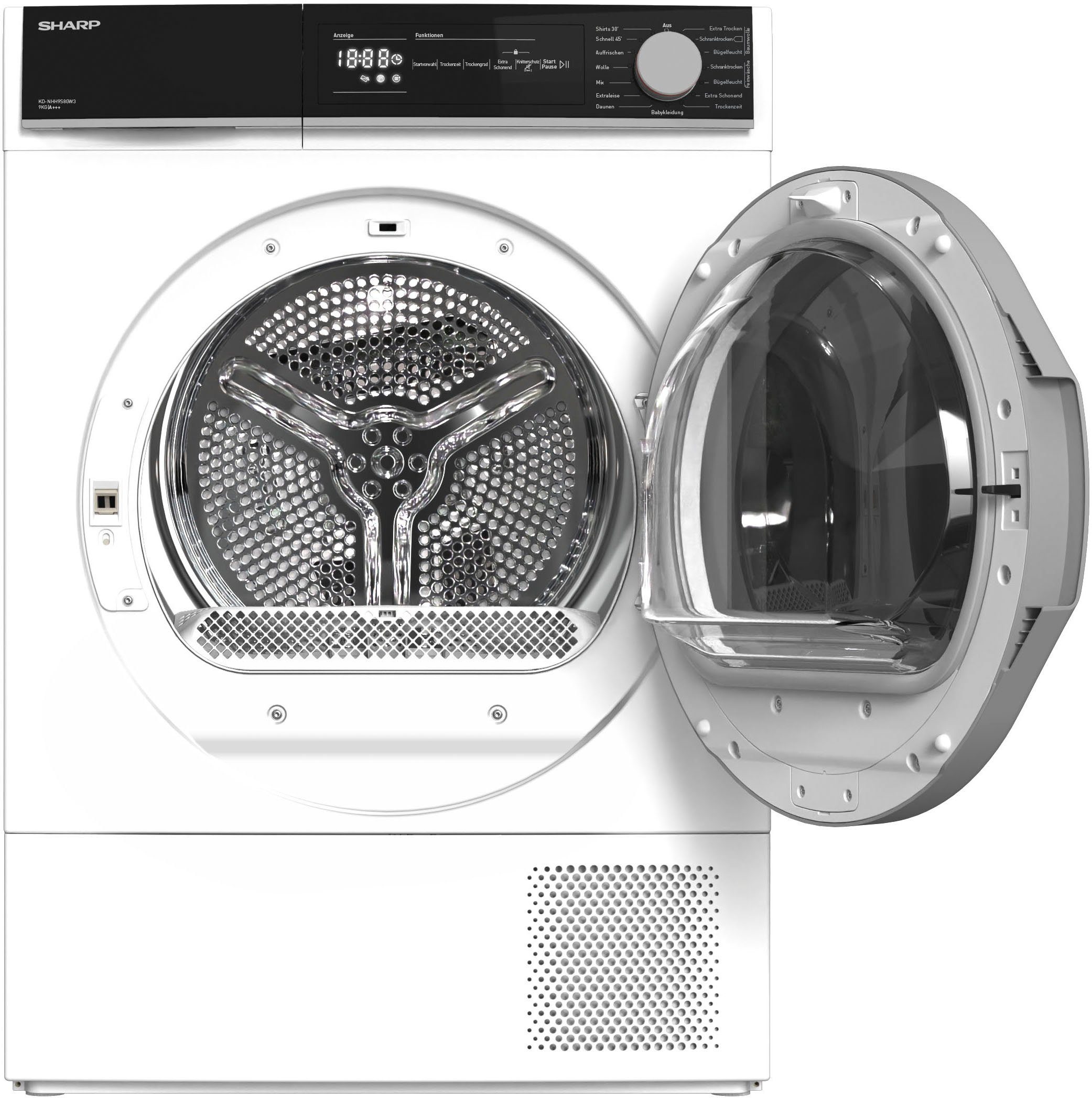 Sharp KD-NHH9S8GW3-DE Wärmepumpentrockner 9 kg