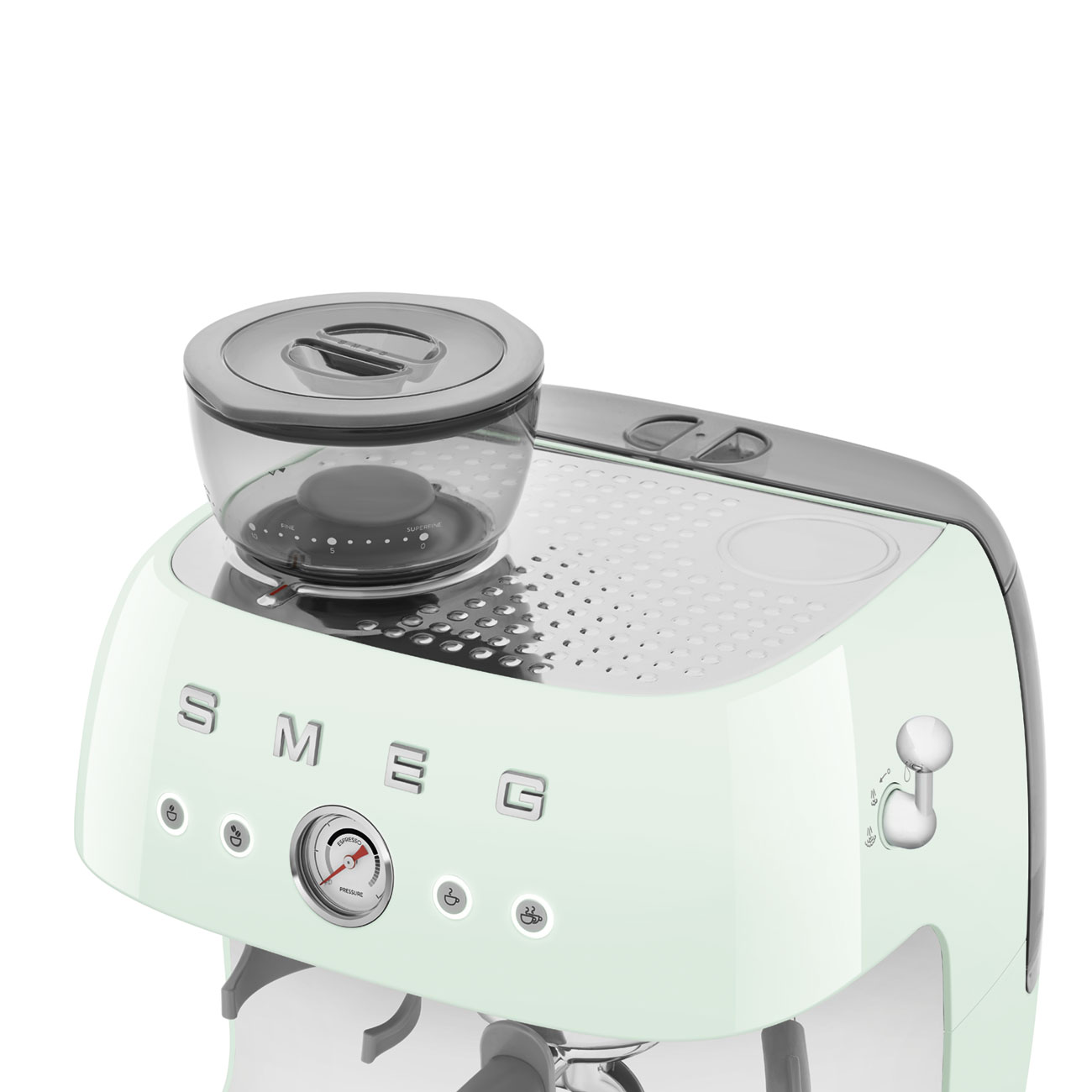 Smeg EGF03PGEU Espressomaschine mit Mahlwerk pastellgrün50sStyle Jubiläumsaktion-60 Monate Geräteschutz