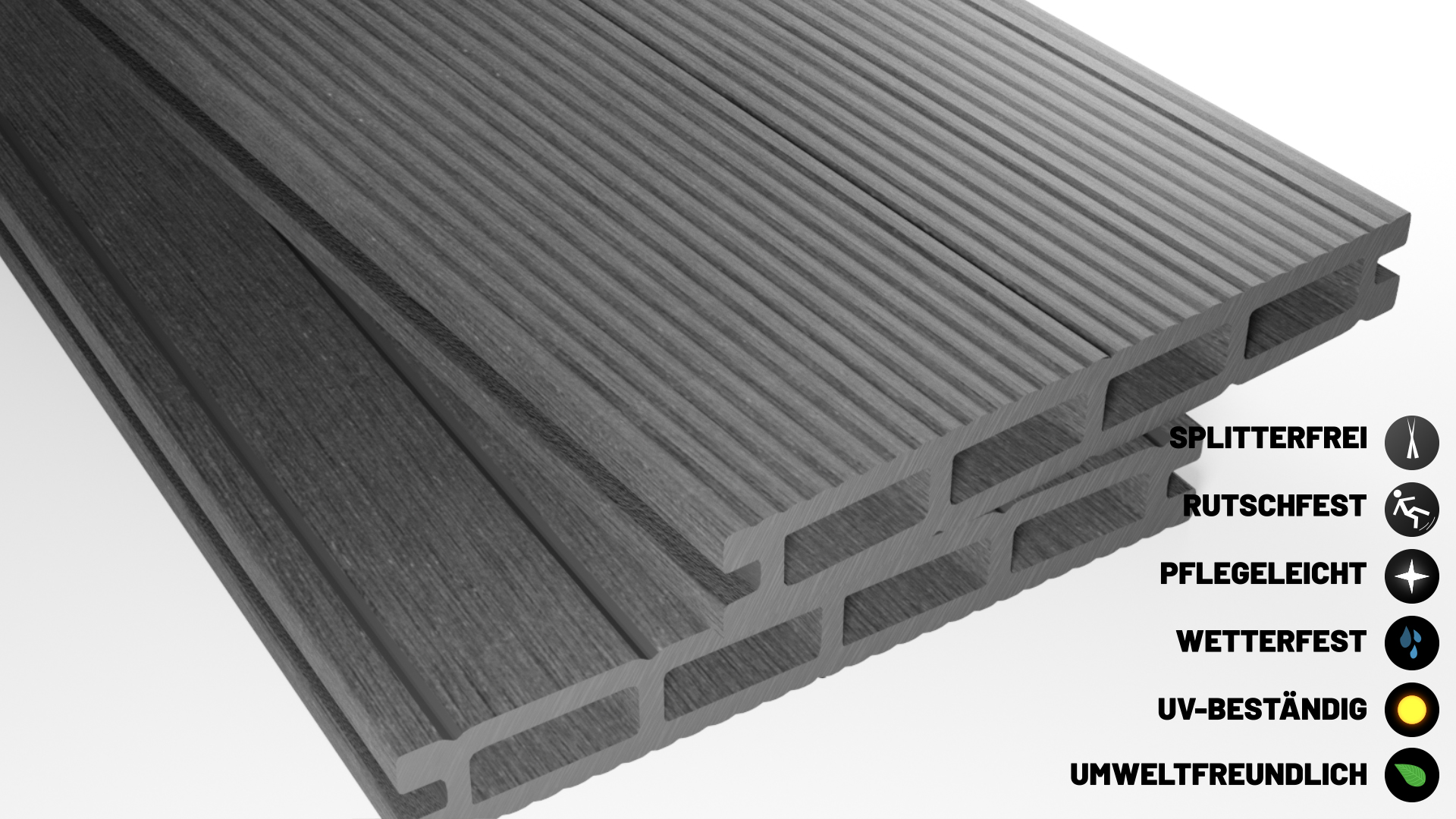 Endorphin WPC Terrassendielen Muster Hellgrau 14,6 x 15cm
