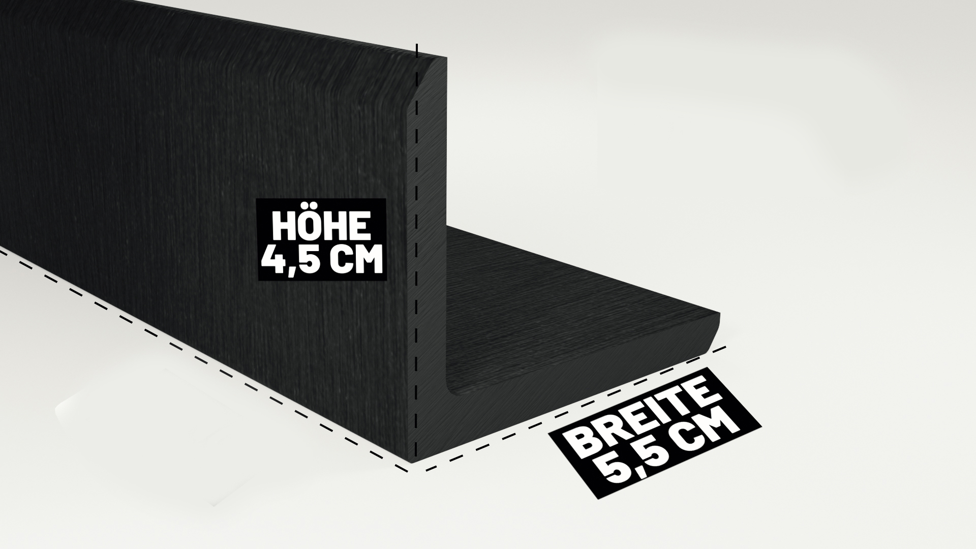 Endorphin WPC Abschlussleisten 10er Set Anthrazit 110cm Winkelprofil 5,5 x 4,5cm - Gesamtlänge 11m