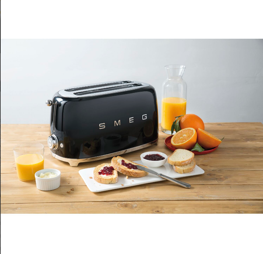 Smeg TSF02BLEU 4-Scheiben-Toaster schwarz 50`s Style Aussteller